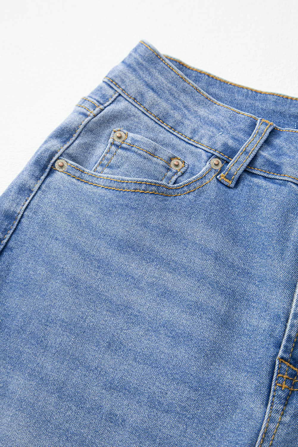 Real Teal Raw Hem Unique Cuffs Straight High Rise Loose Jeans