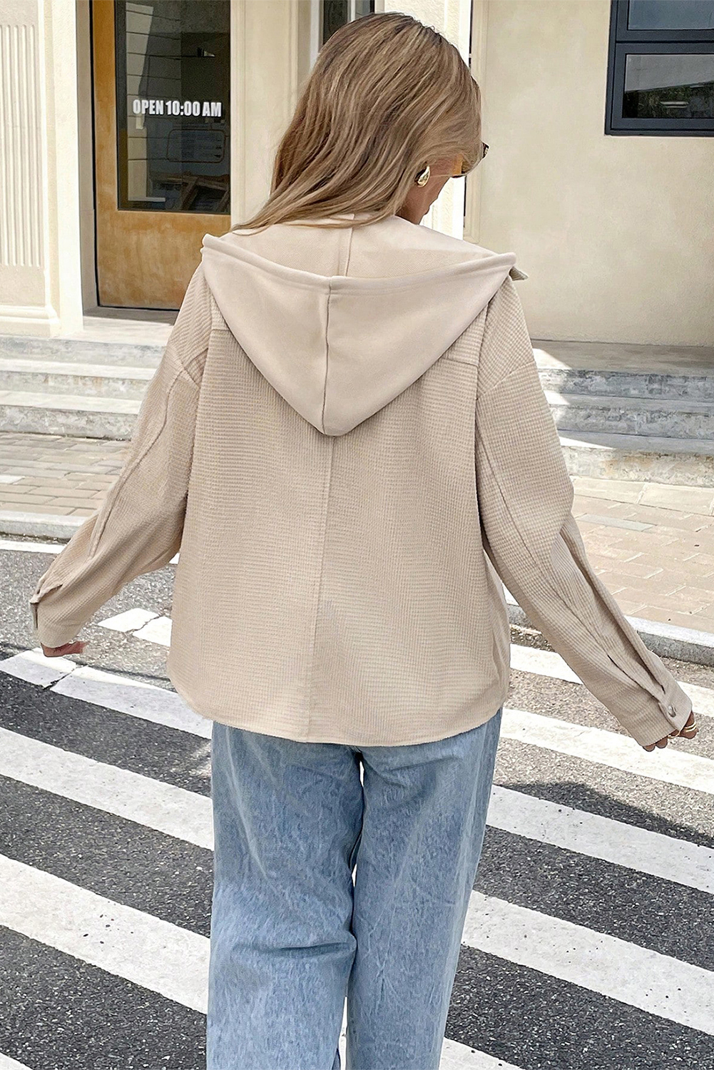 Sail Blue 2 in 1 Thermal Knit Textured Hooded Jacket