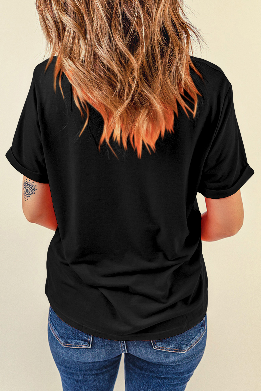 Gray Blooming USA Flag Print Casual T Shirt