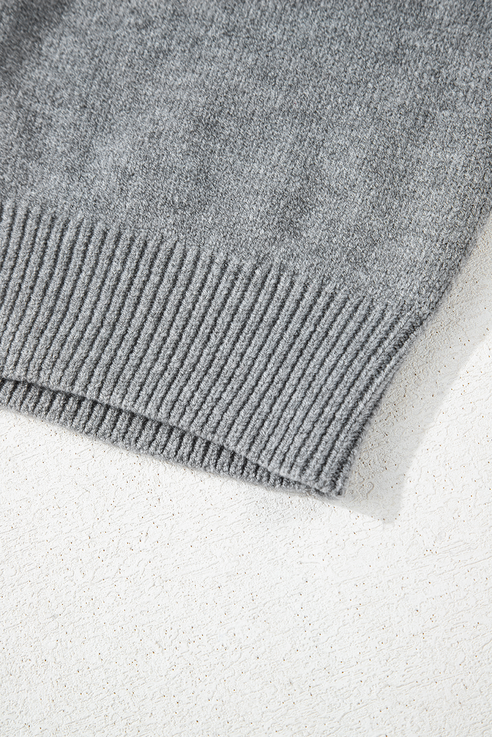 Medium Grey Drawstring Hooded Button Up Drop Shoulder Sweater Cardigan