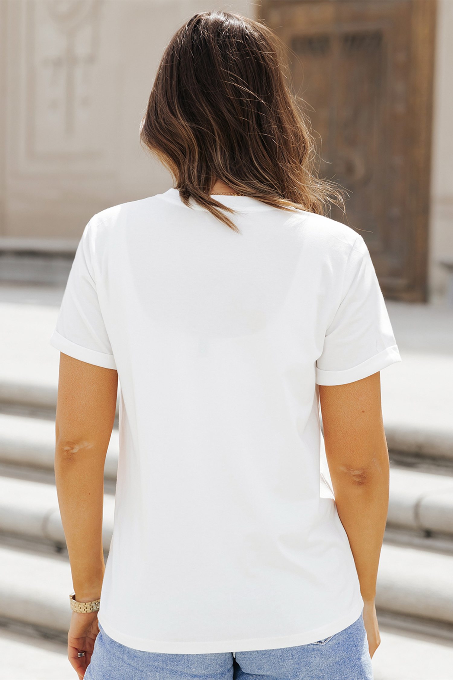 White SHOT CALLER WANNA BE A BALLER Casual Graphic Tee