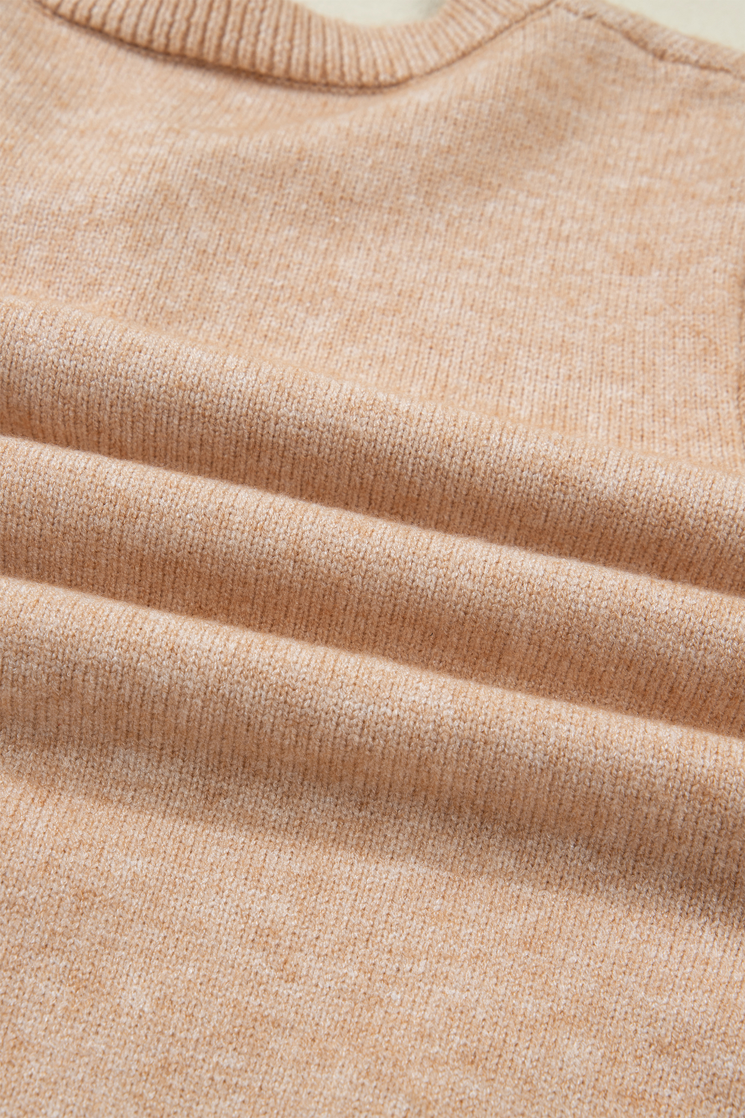 Oatmeal Ruffle Trim Gold Button Sweater Cardigan