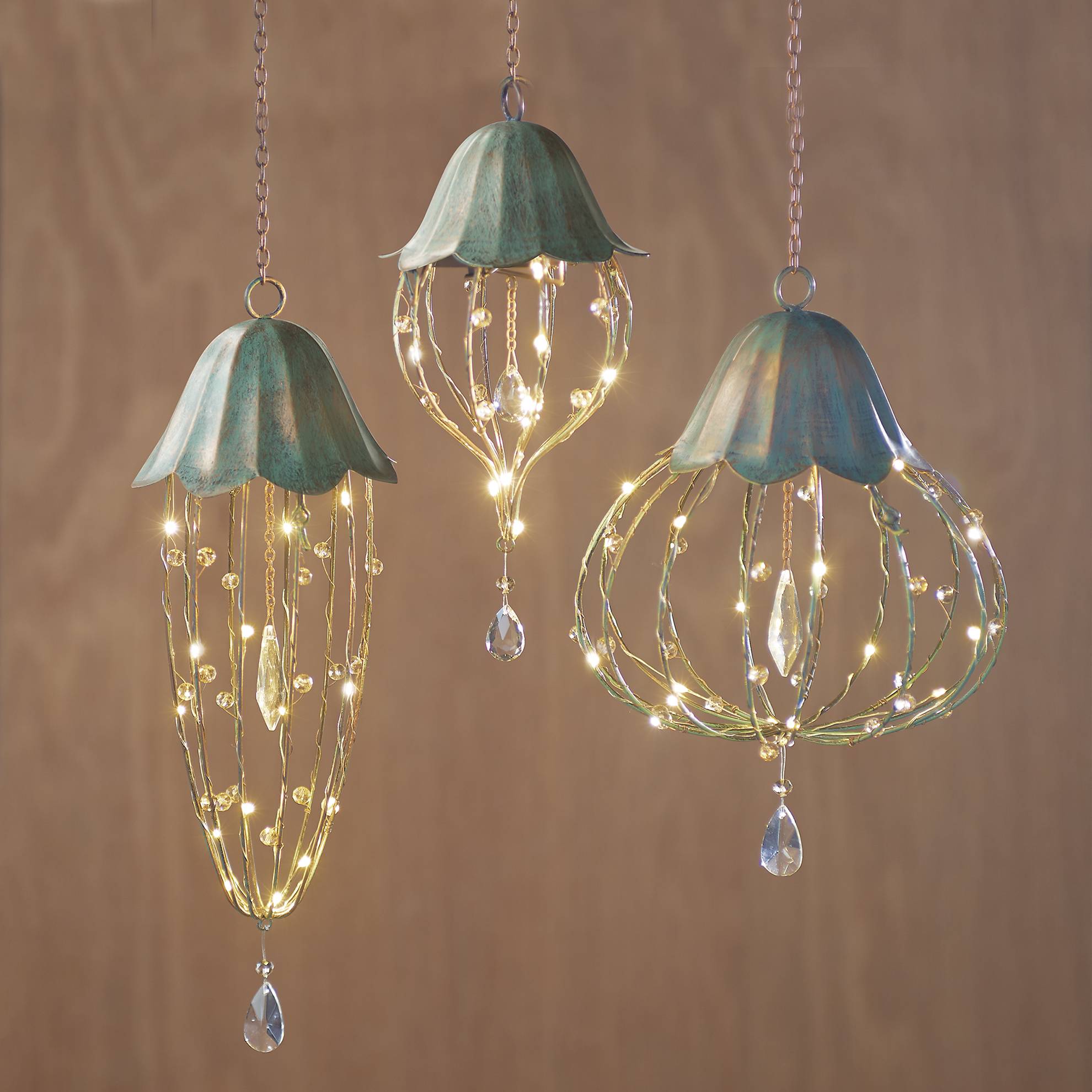 Cordless Crystal Hanging Lanterns Set - Signals Catalog