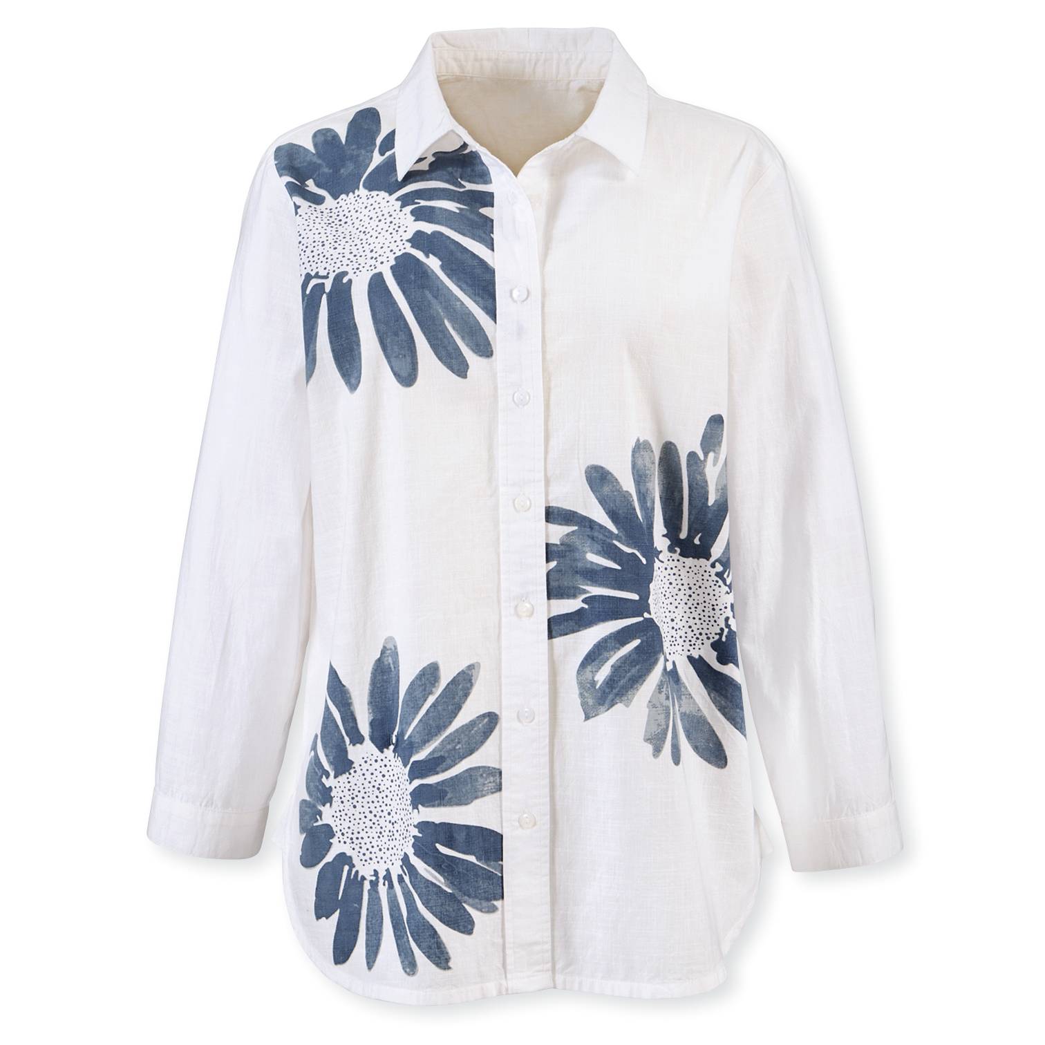 Bold Daisy Big Shirt in Cotton with Button Front and Long Sleeves - Signals Catalog