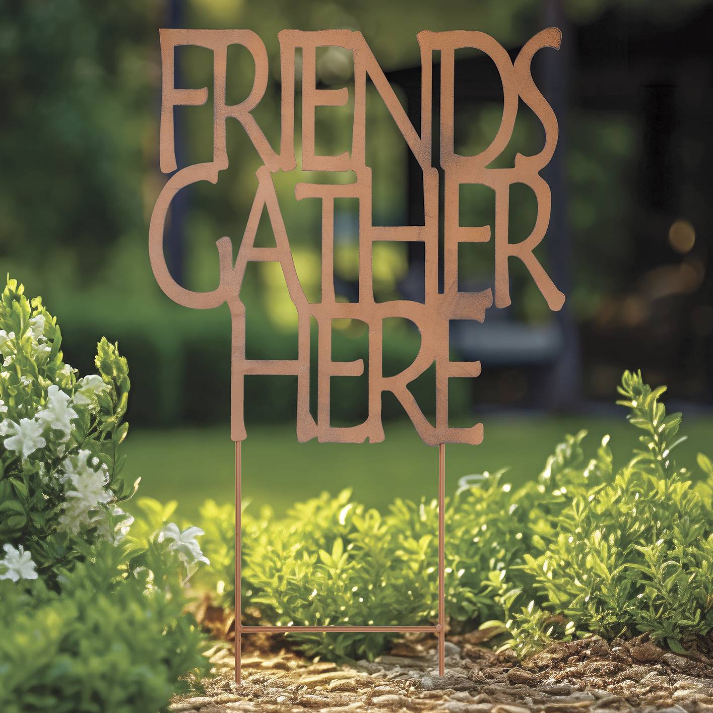 Friends Gather Here Garden Stake - Signals Catalog