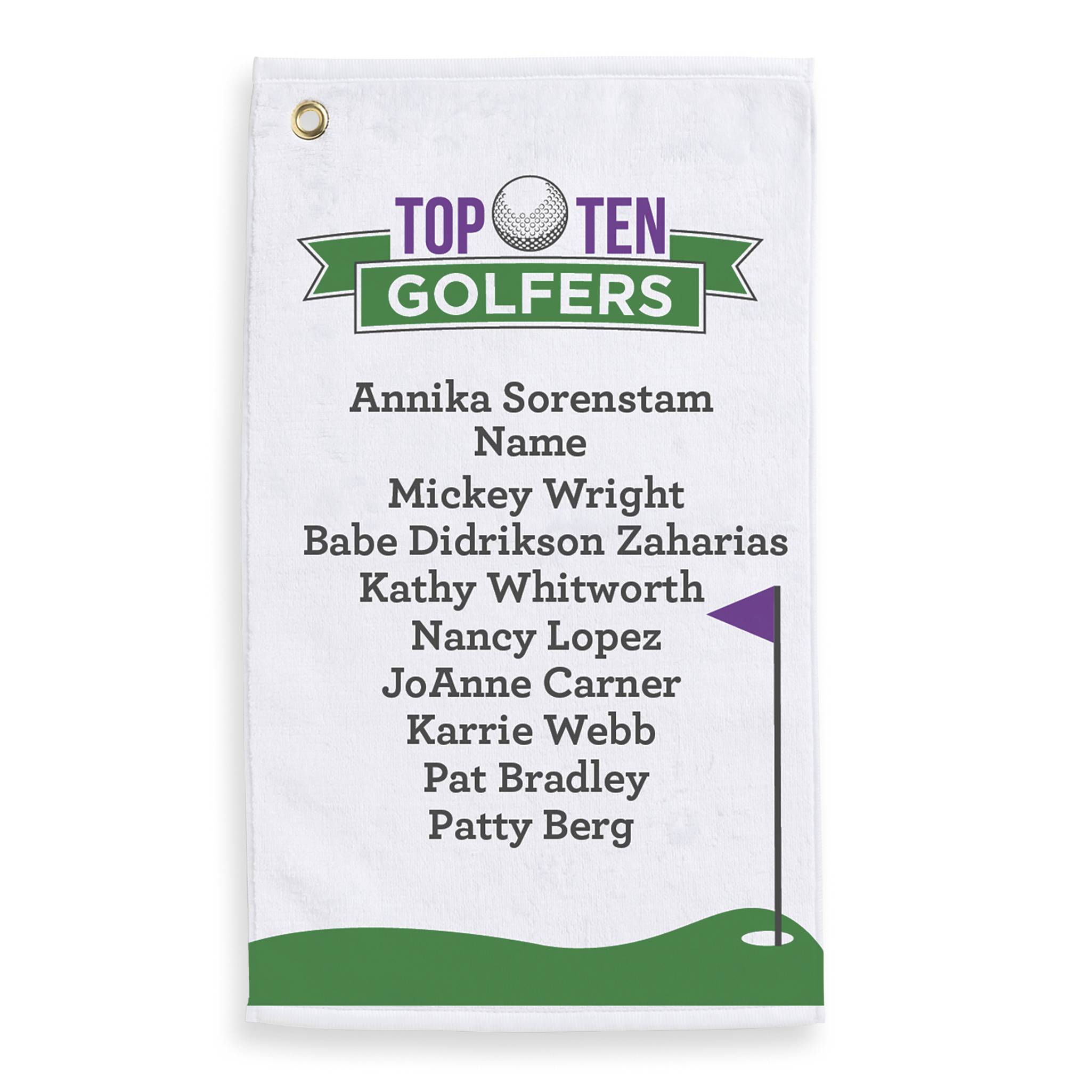 Personalized Top Ten Golfers Towel - Signals Catalog
