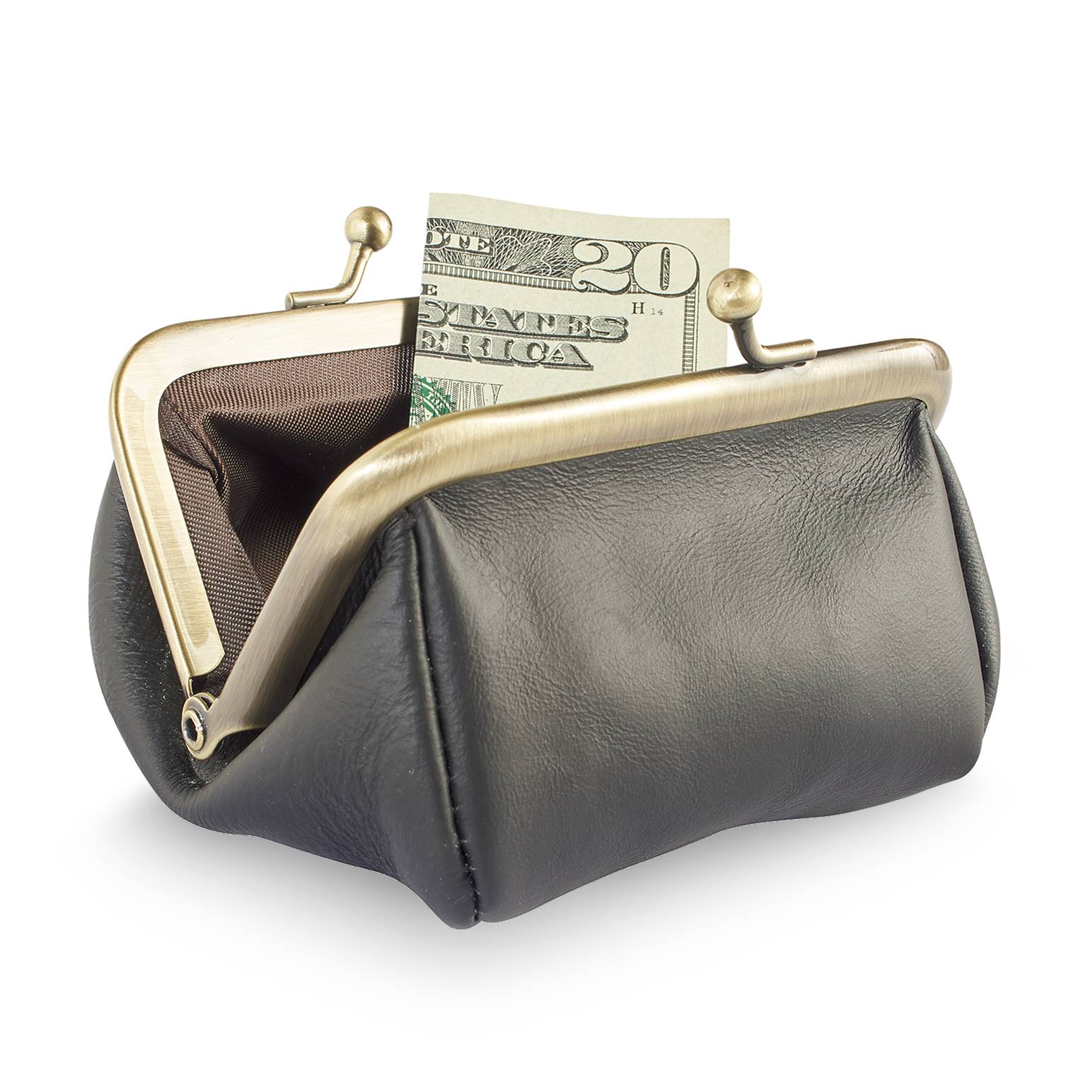 Leather Kiss Lock Coin Purse - Signals Catalog