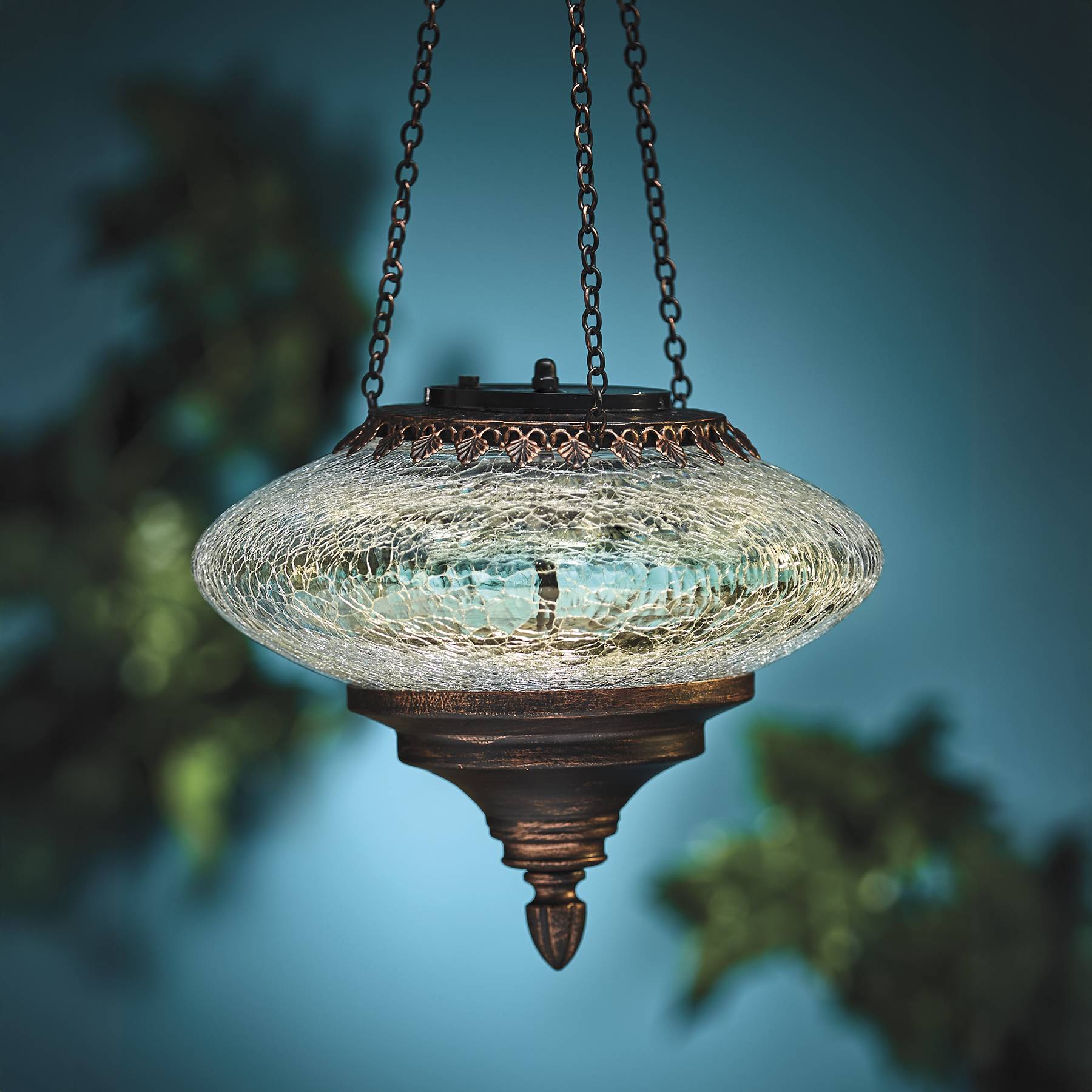 Solar Crackle Glass Lantern - Signals Catalog