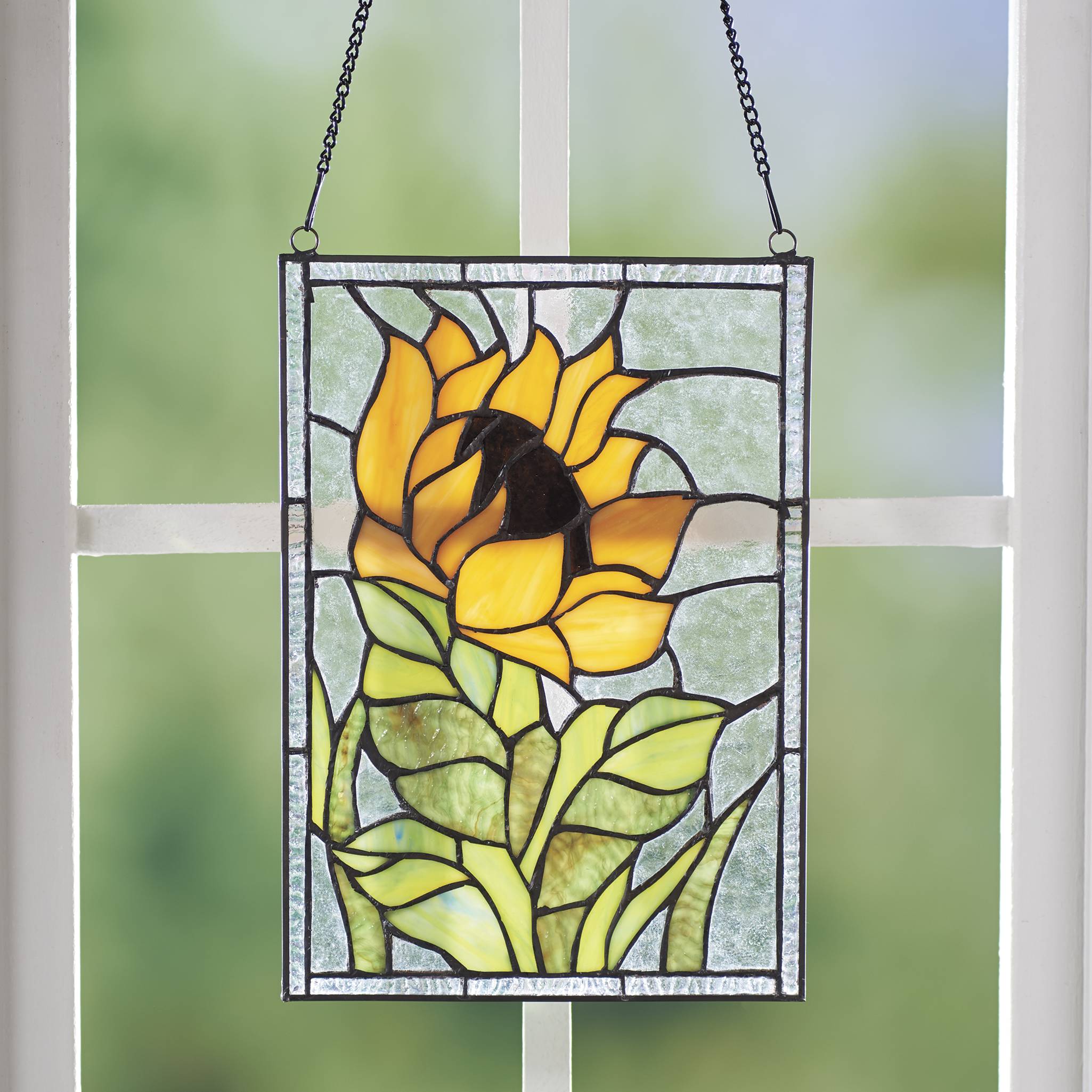 Sunflower Stained Glass Panel - Signals Catalog