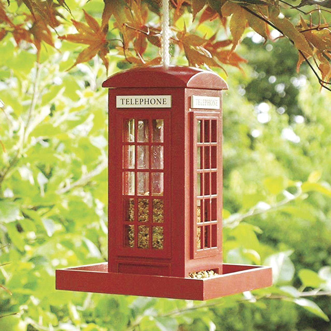 British Phone Box Bird Feeder - Signals Catalog