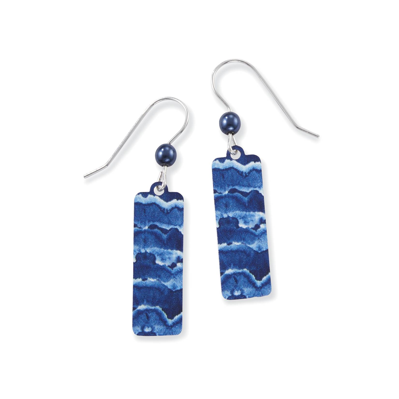 Handcrafted Ocean Wave Earrings with Sterling Silver French Hooks - Signals Catalog