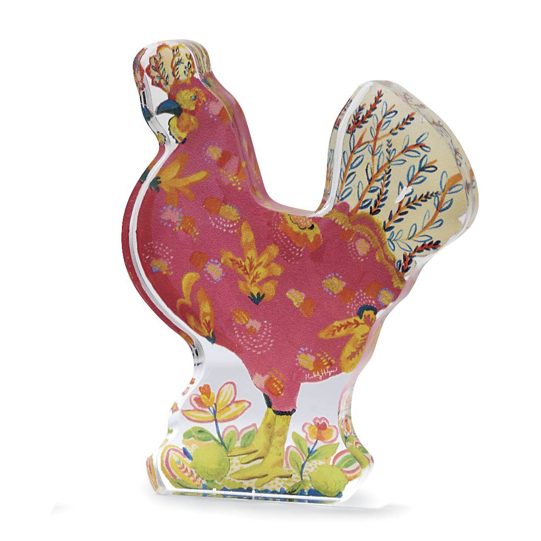 Kimberly Hodges Handcrafted Colorful Shelf Sitter Chicken, Made in USA - Signals Catalog