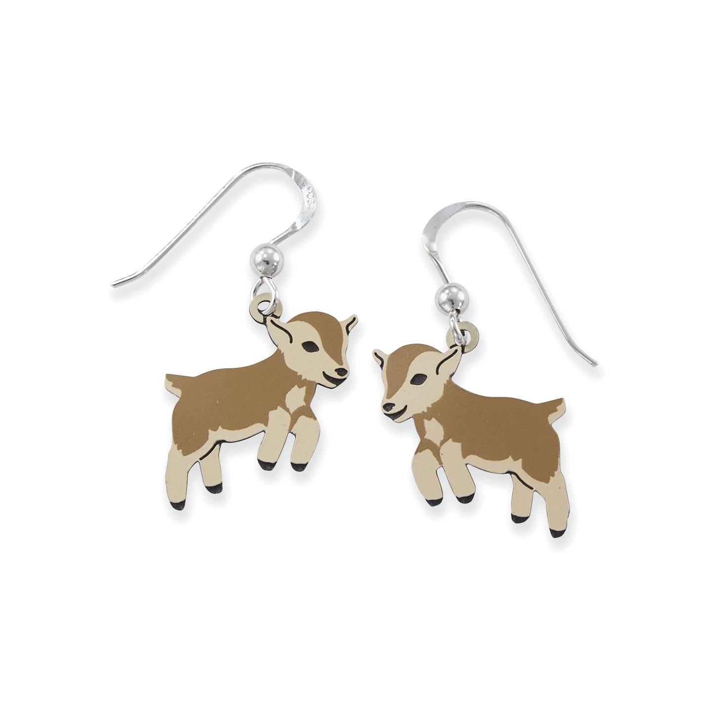 Handcrafted Baby Goat Earrings with Sterling Silver French Hooks - Signals Catalog