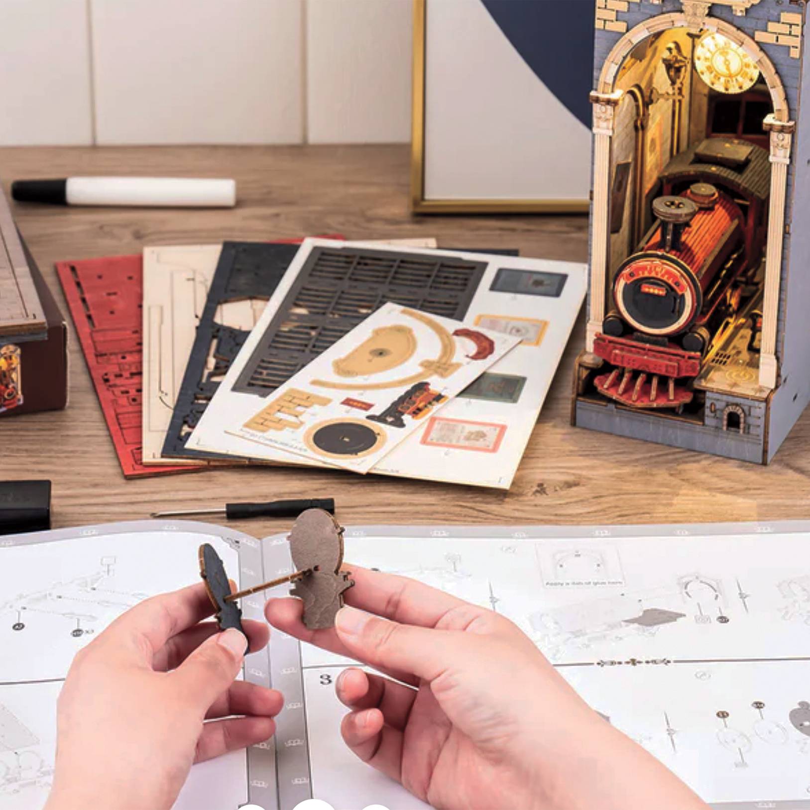 DIY Book Nook Time Travel with LED Kit, Requires 2 AA Batteries - Signals Catalog