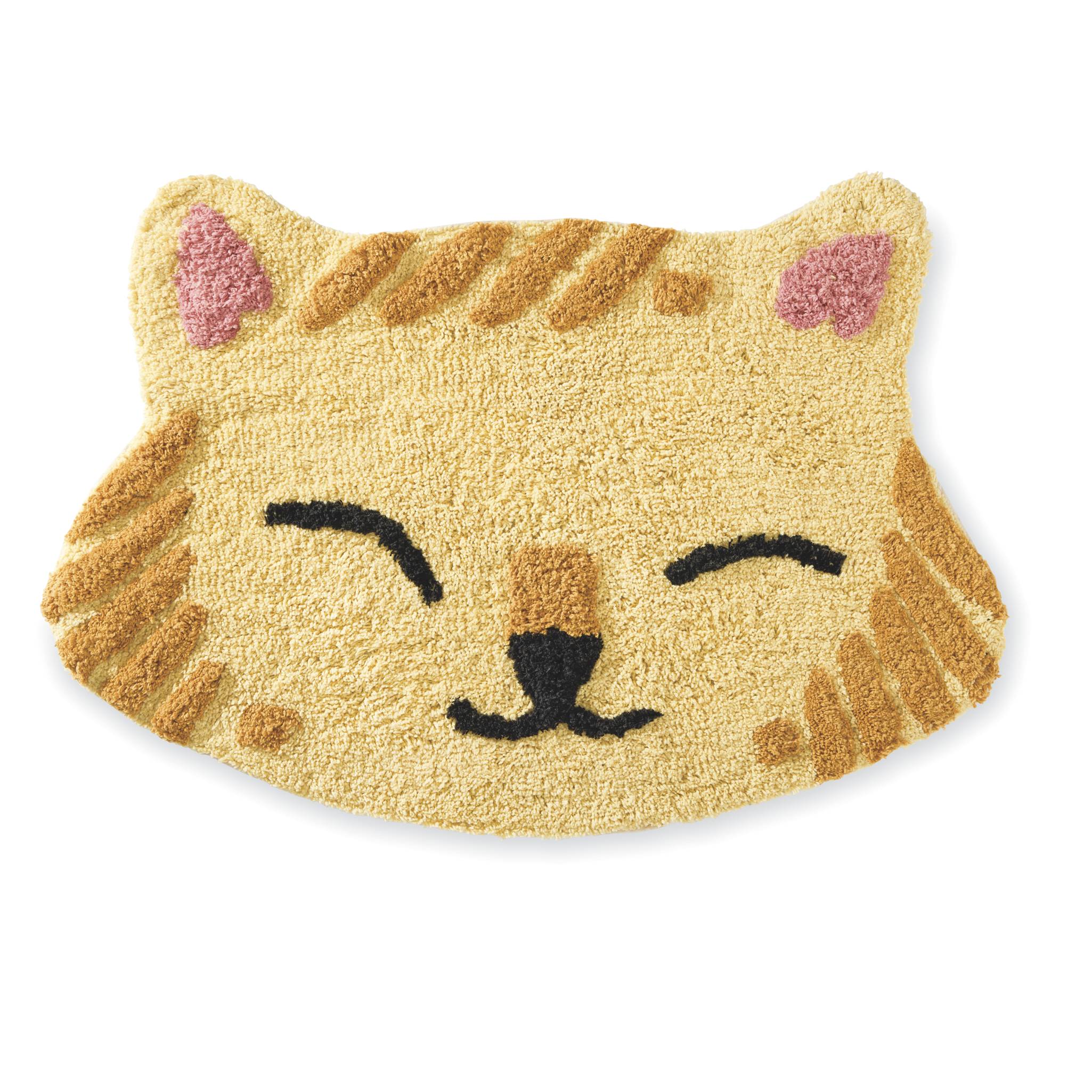 Friendly Feline Shaped Bathmat in Absorbent, Machine-Washable Cotton - Signals Catalog
