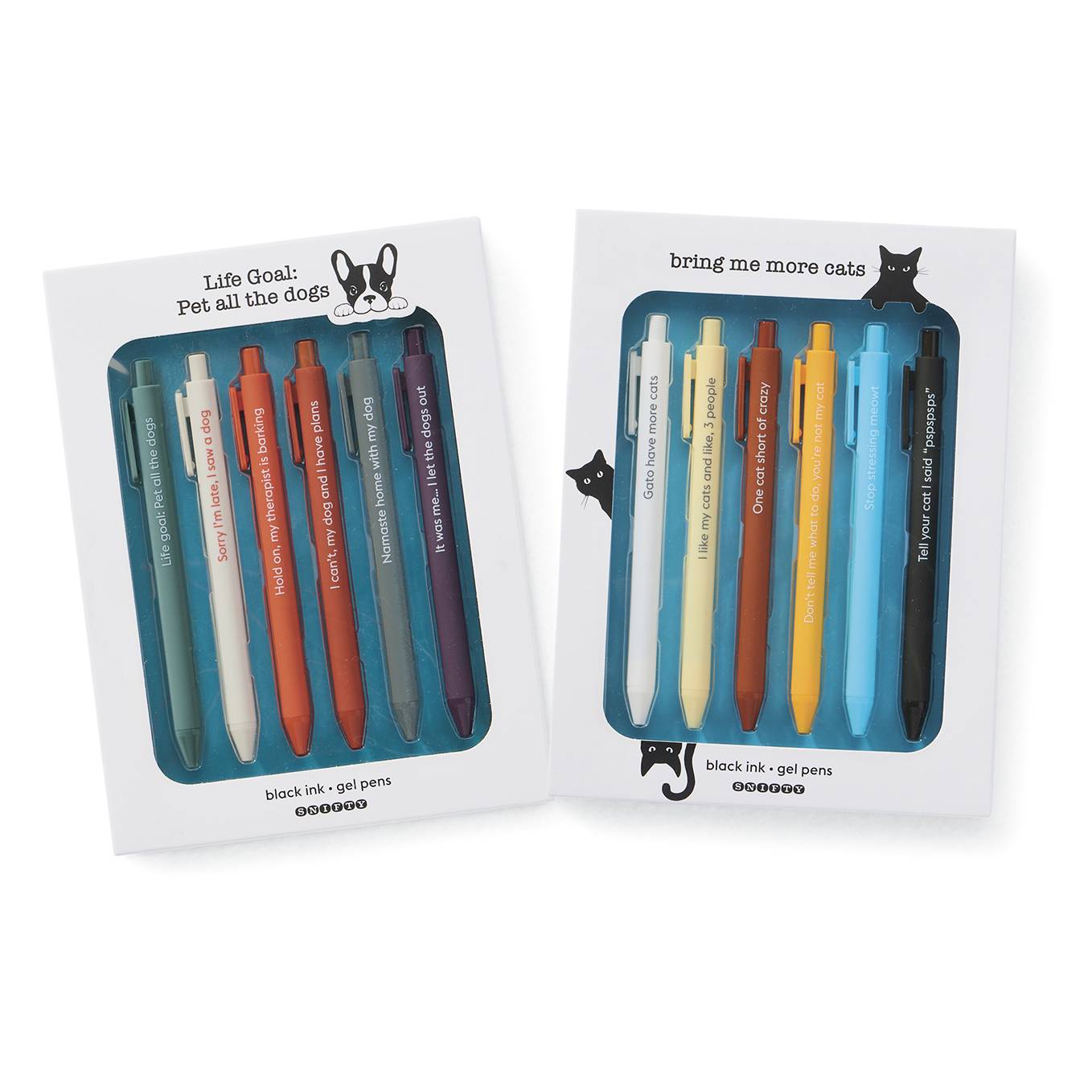Comical Dog and Cat Gel Pens, Set of 6 - Signals Catalog