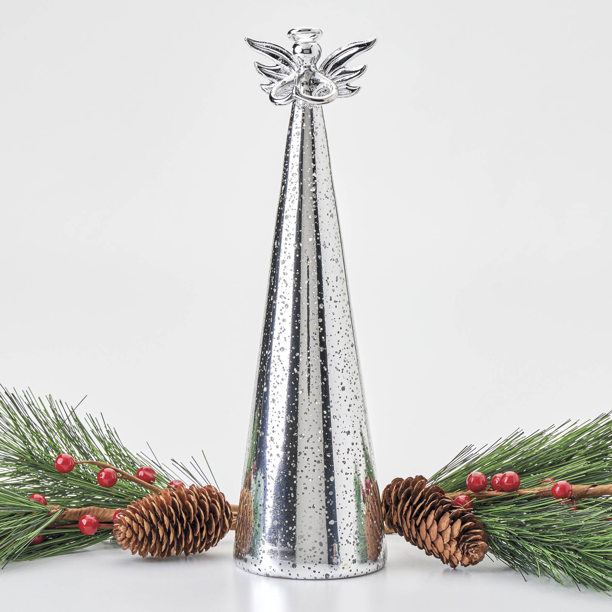 Lighted Mercury Glass Angel - Signals Catalog