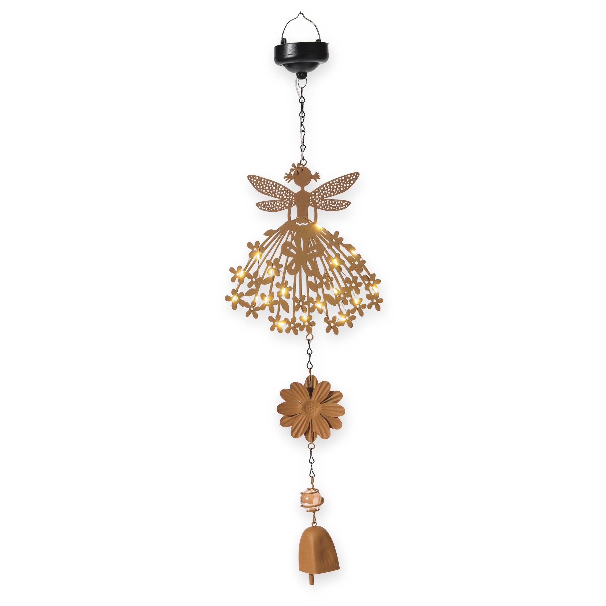 Solar Hanging Garden Pixie with Light-Up Dress in Sturdy Iron - Signals Catalog