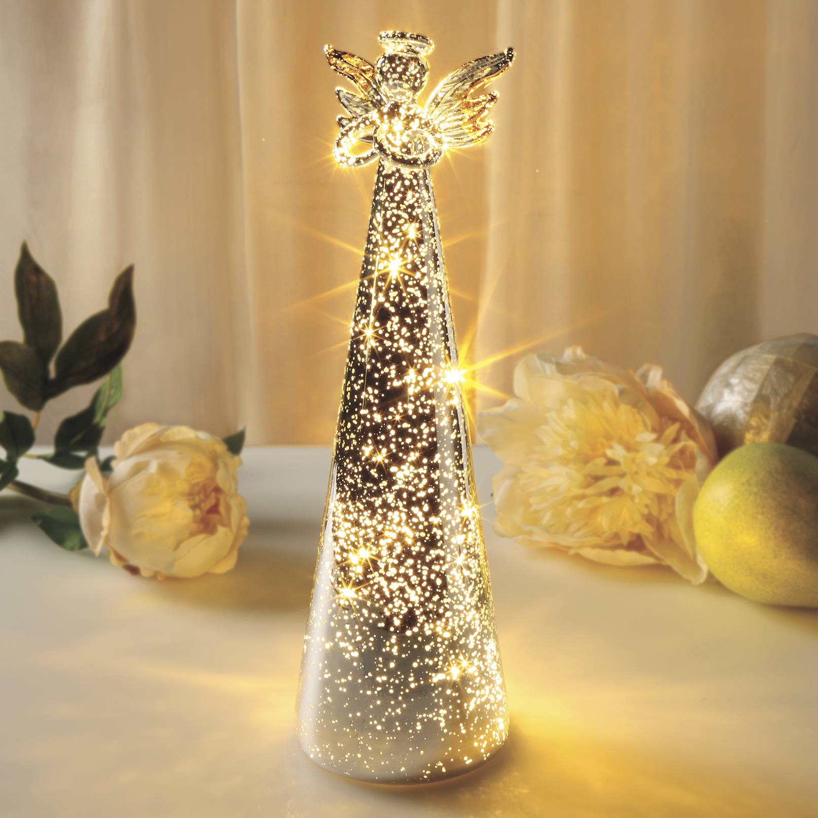 Lighted Mercury Glass Angel - Signals Catalog