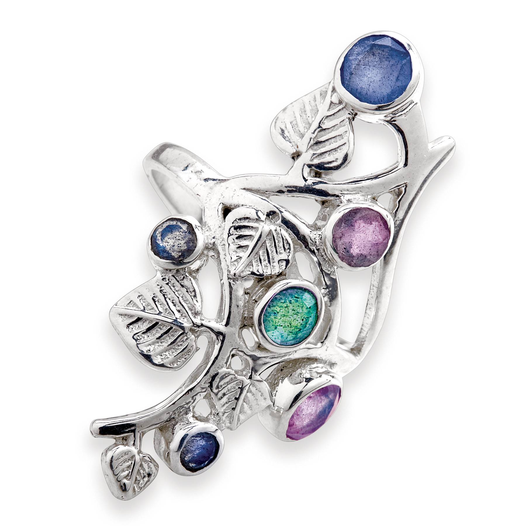 Labradorite Vine Ring, Sterling-Silver with Labradorite Stones - Signals Catalog
