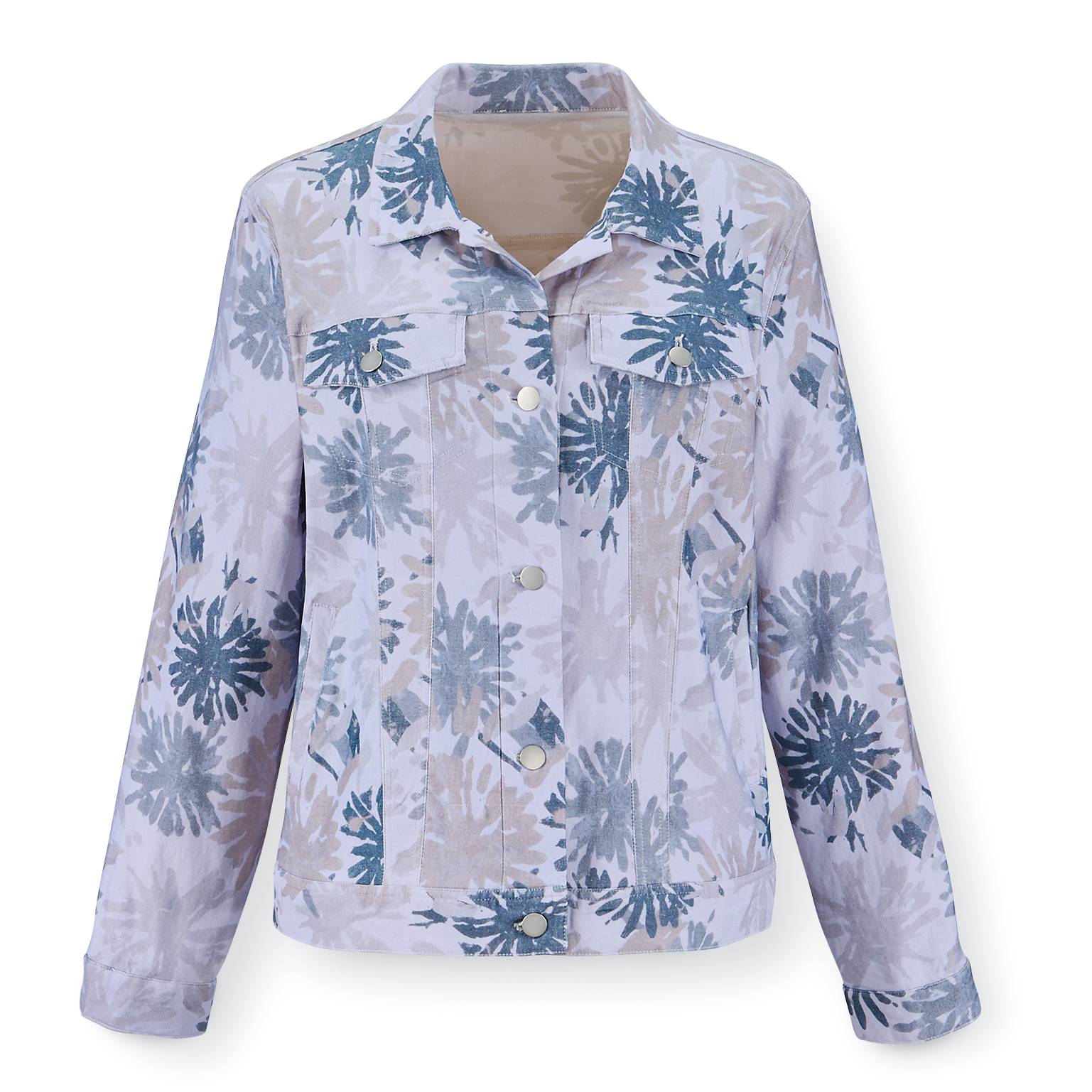 Painterly Stretch Jacket, Jean Jacket, Snap Front - Signals Catalog
