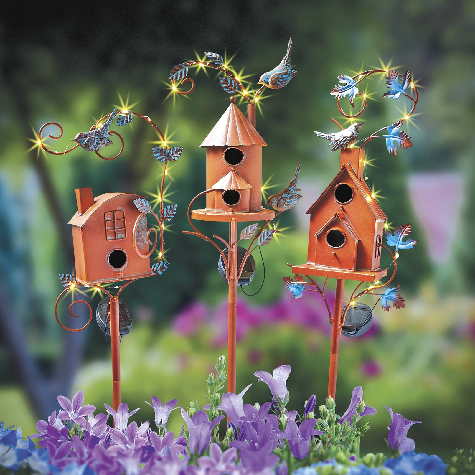 Rustic Birdhouse Solar Garden Stakes - Signals Catalog