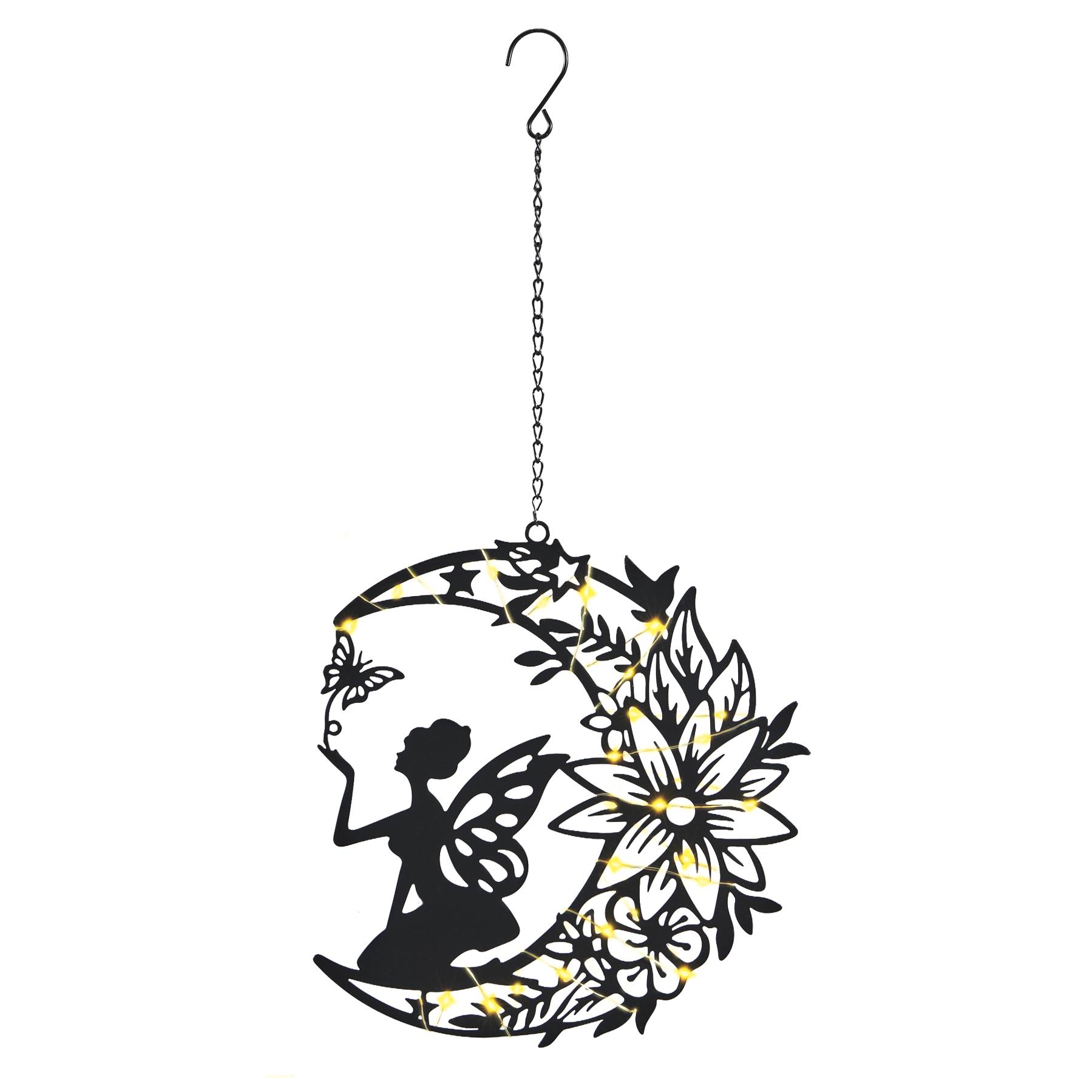 Hanging Solar Fairy for Yard or Garden in Sturdy Metal - Signals Catalog