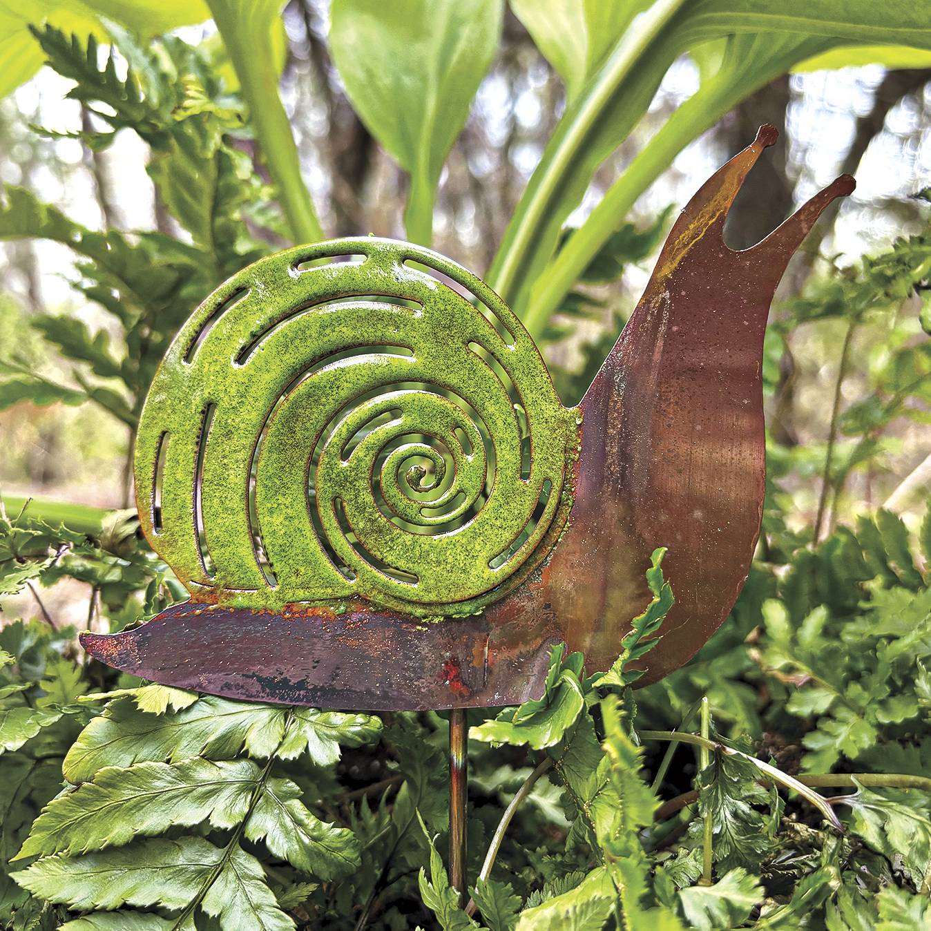 Snail Garden Stake for Yard in Pure Copper, Made in USA - Signals Catalog
