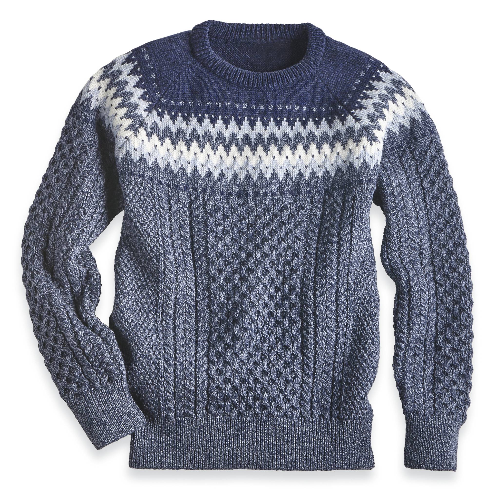 Men’s Irish Jacquard Blue Sweater - Signals Catalog