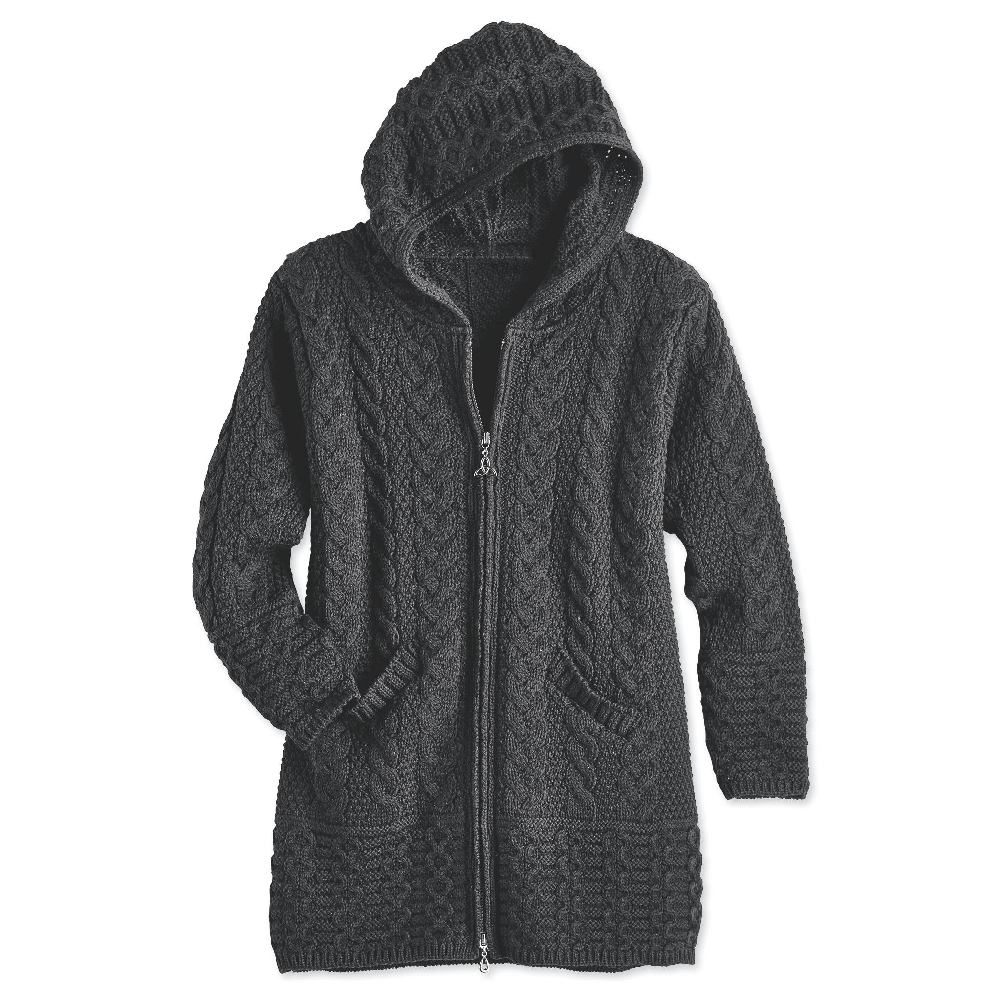 Hooded Cardigan with Celtic Knot Zip - Signals Catalog