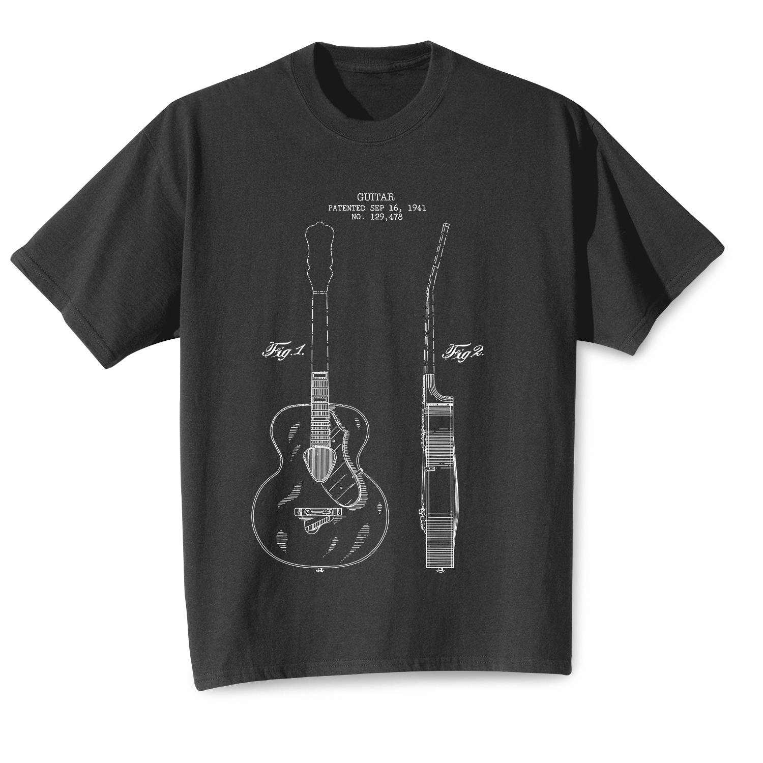 Vintage Patent Drawing Guitar Short-Sleeved Shirt - Signals Catalog