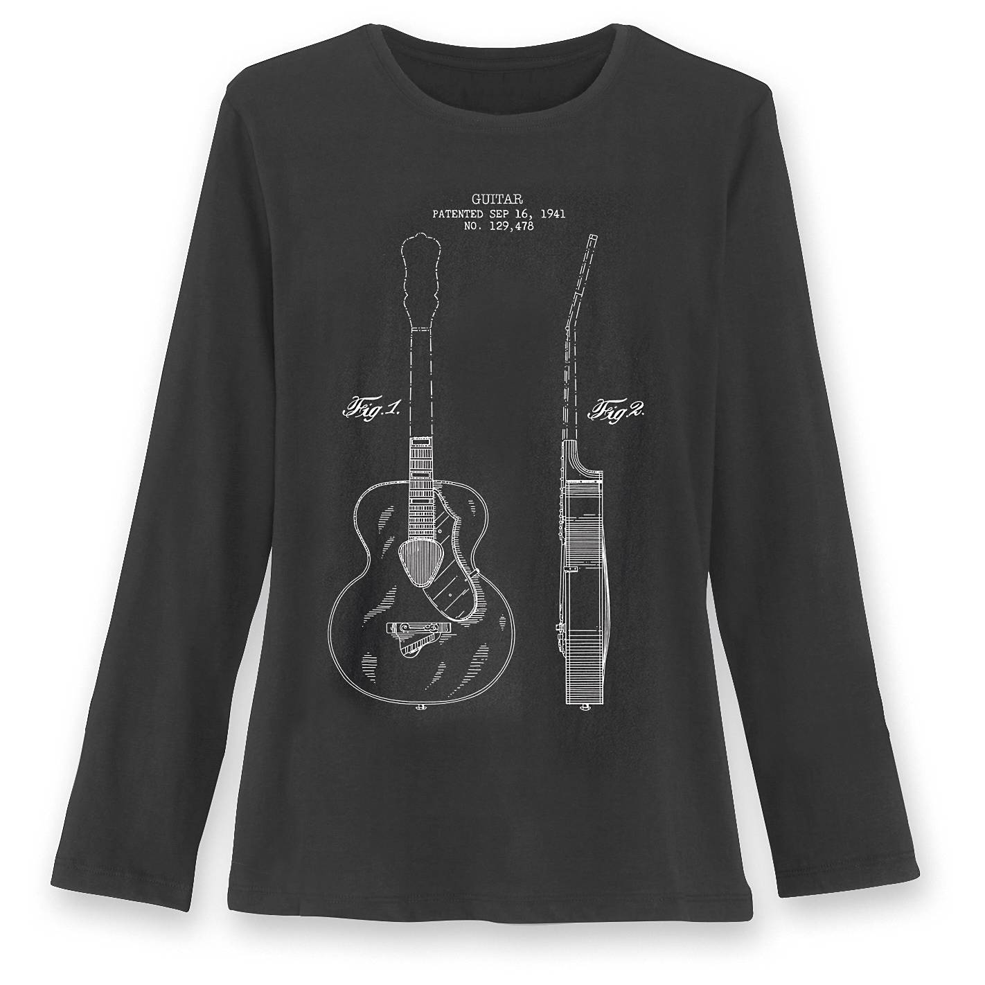Vintage Patent Drawing Guitar Long-Sleeved Shirt - Signals Catalog