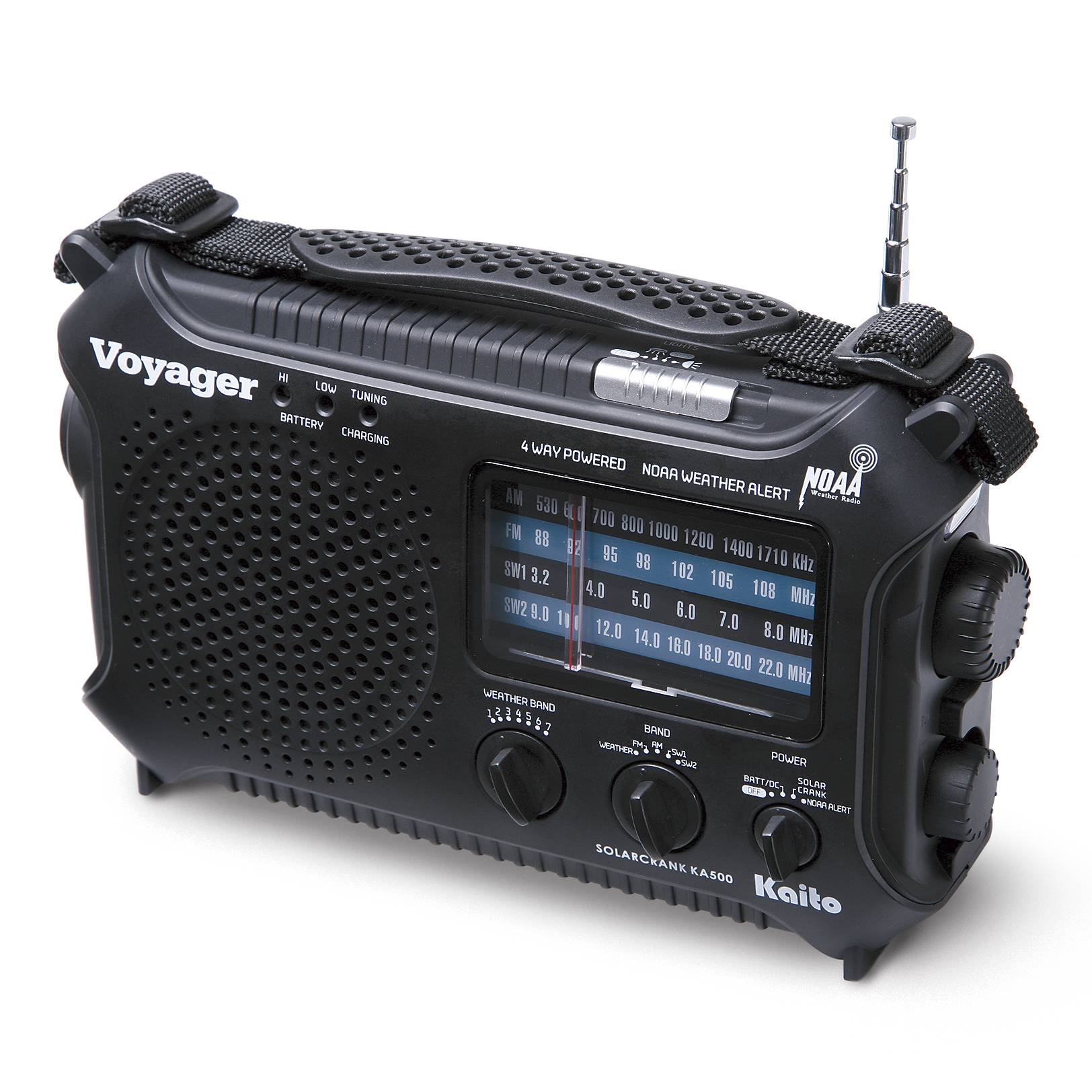 Solar Powered Emergency Radio with 7 Pre-set NOAA Alert and Cell Phone Charger - Signals Catalog