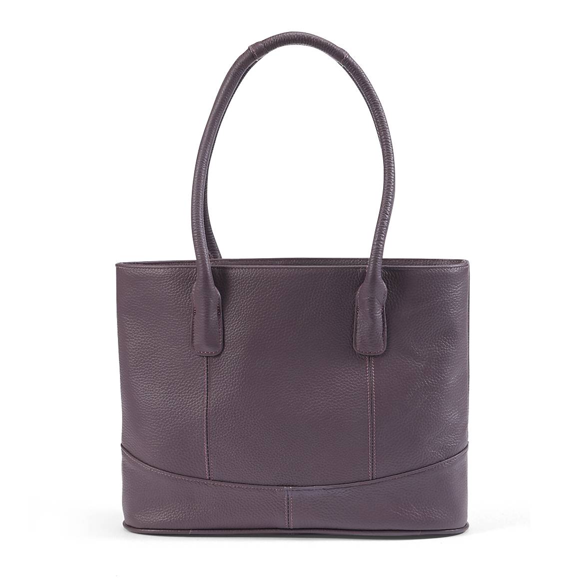 Genuine Leather Tote Bag, Double Straps, Snap Top - Signals Catalog
