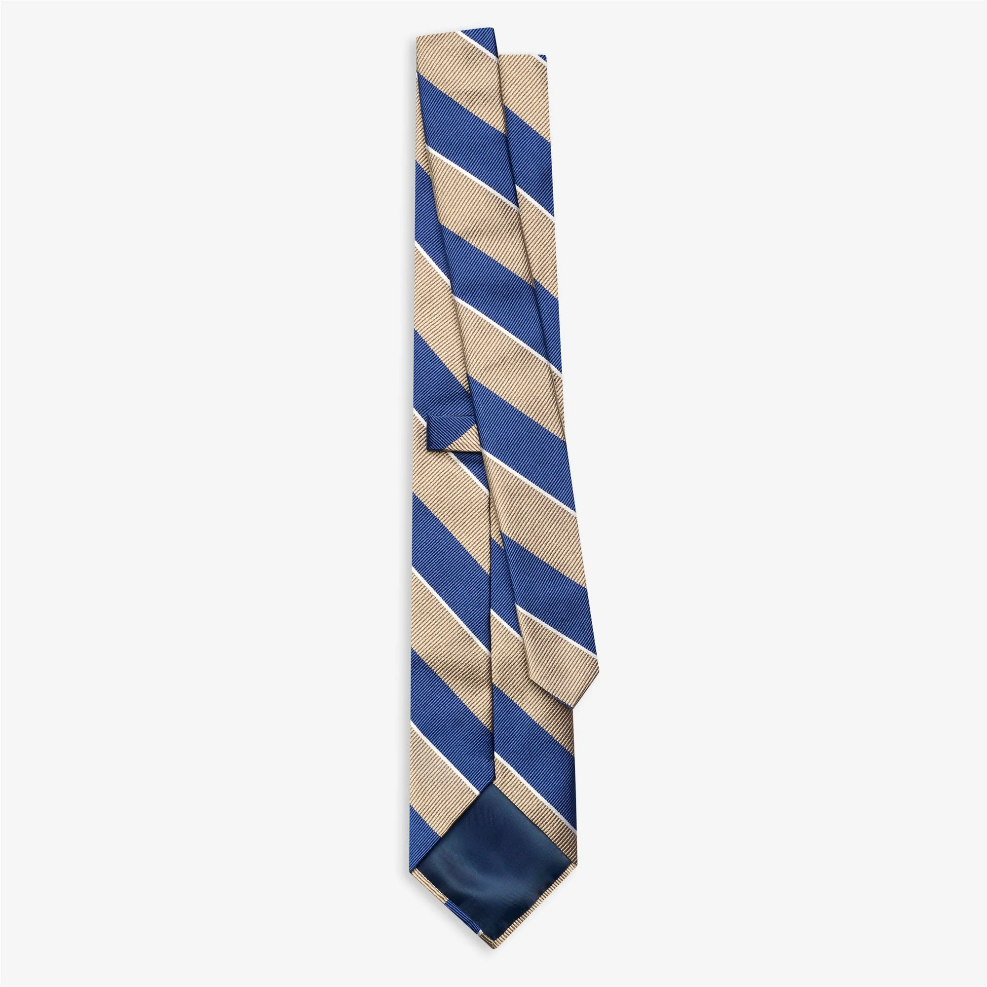 THREE COLORS STRIPES - Small Accessories - Tie - Man - BLUE-BEIGE SAFARI-WHITE