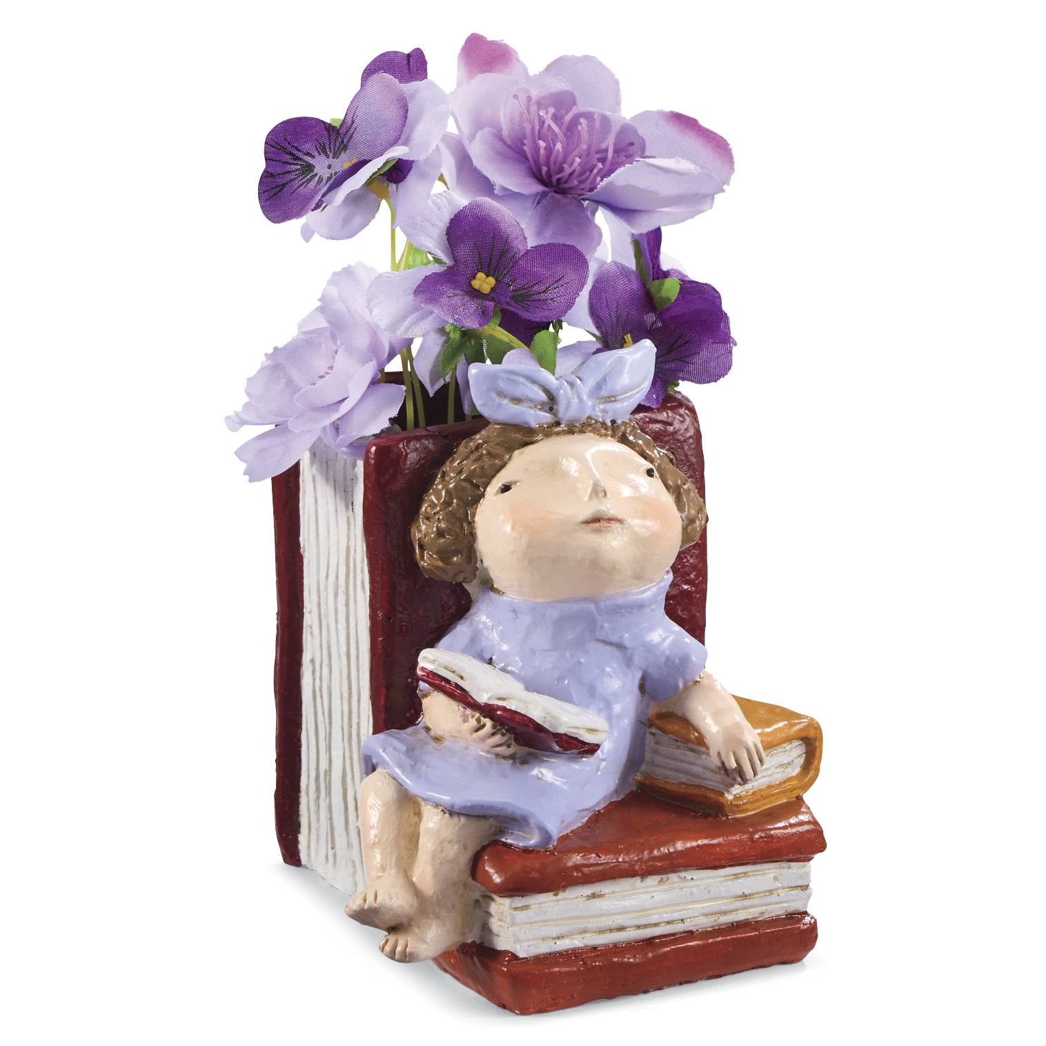 Handcrafted Girl Reading Planter, Indoor/Outdoor - Signals Catalog
