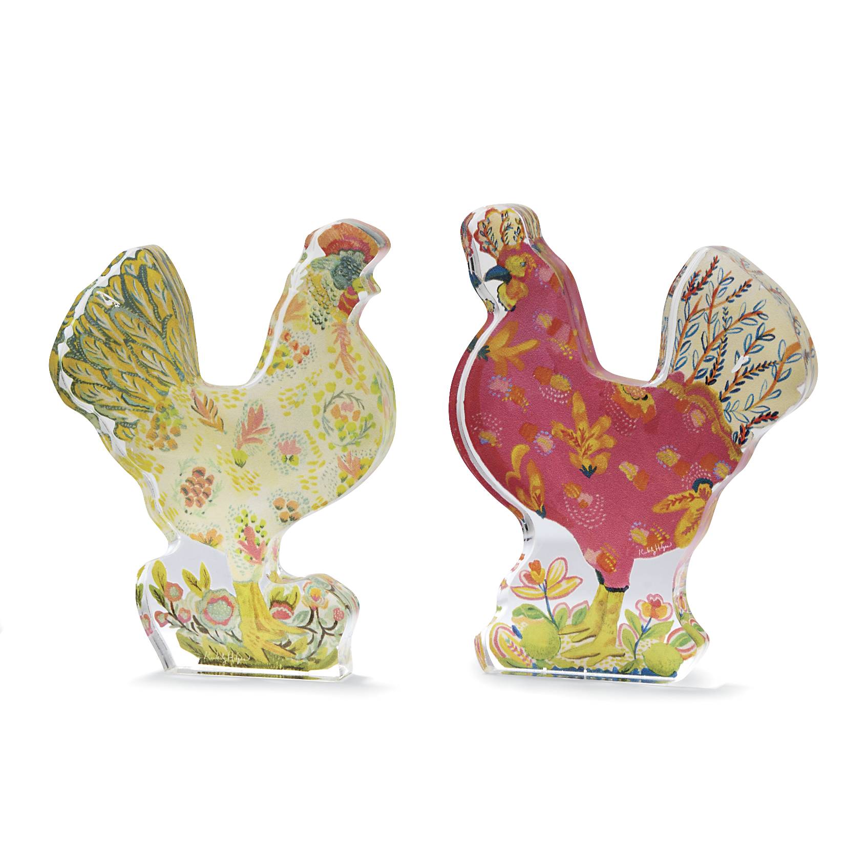 Kimberly Hodges Handcrafted Colorful Shelf Sitter Chicken, Made in USA - Signals Catalog