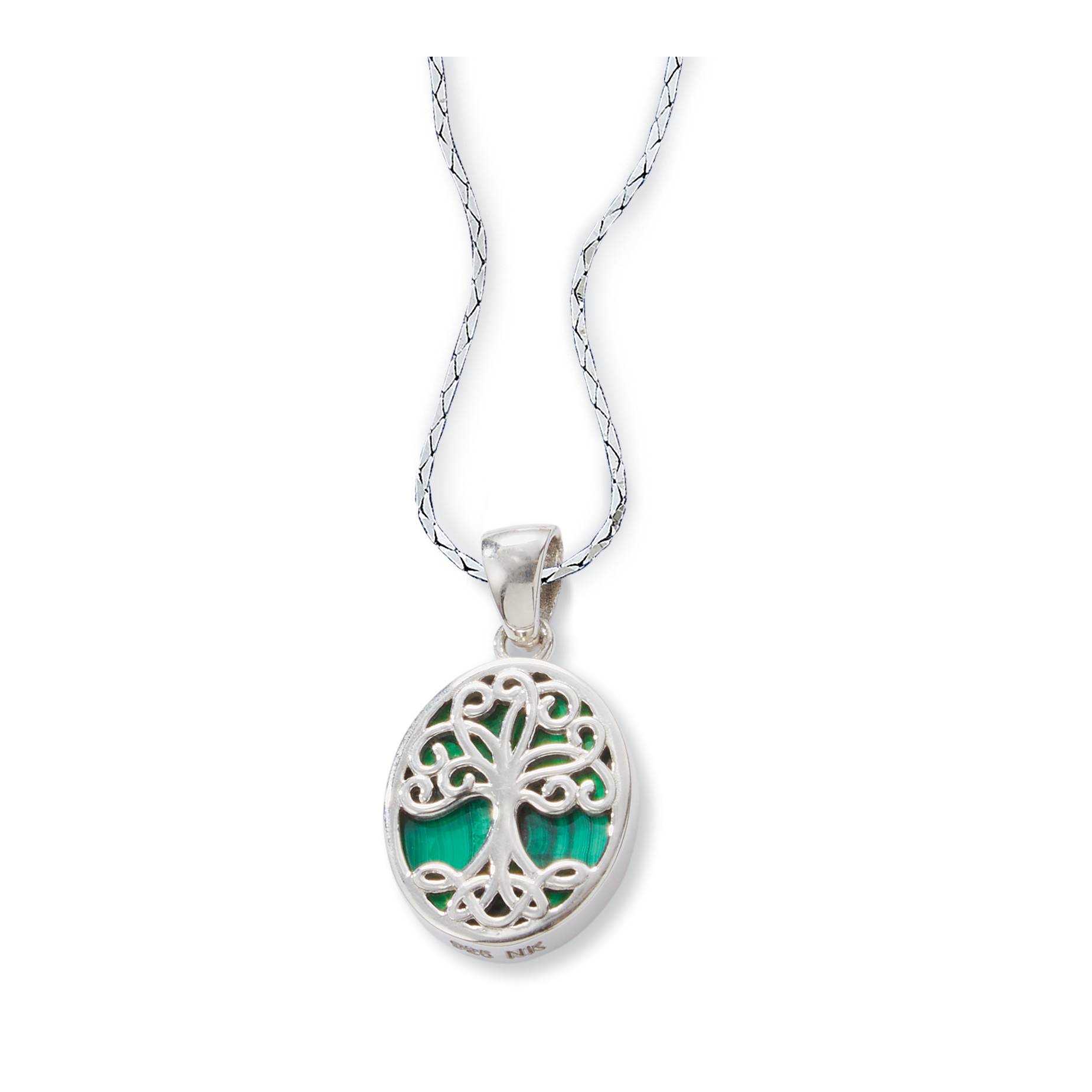 Sterling & Genuine Malachite Tree of Life Pendant, Gift Boxed - Signals Catalog