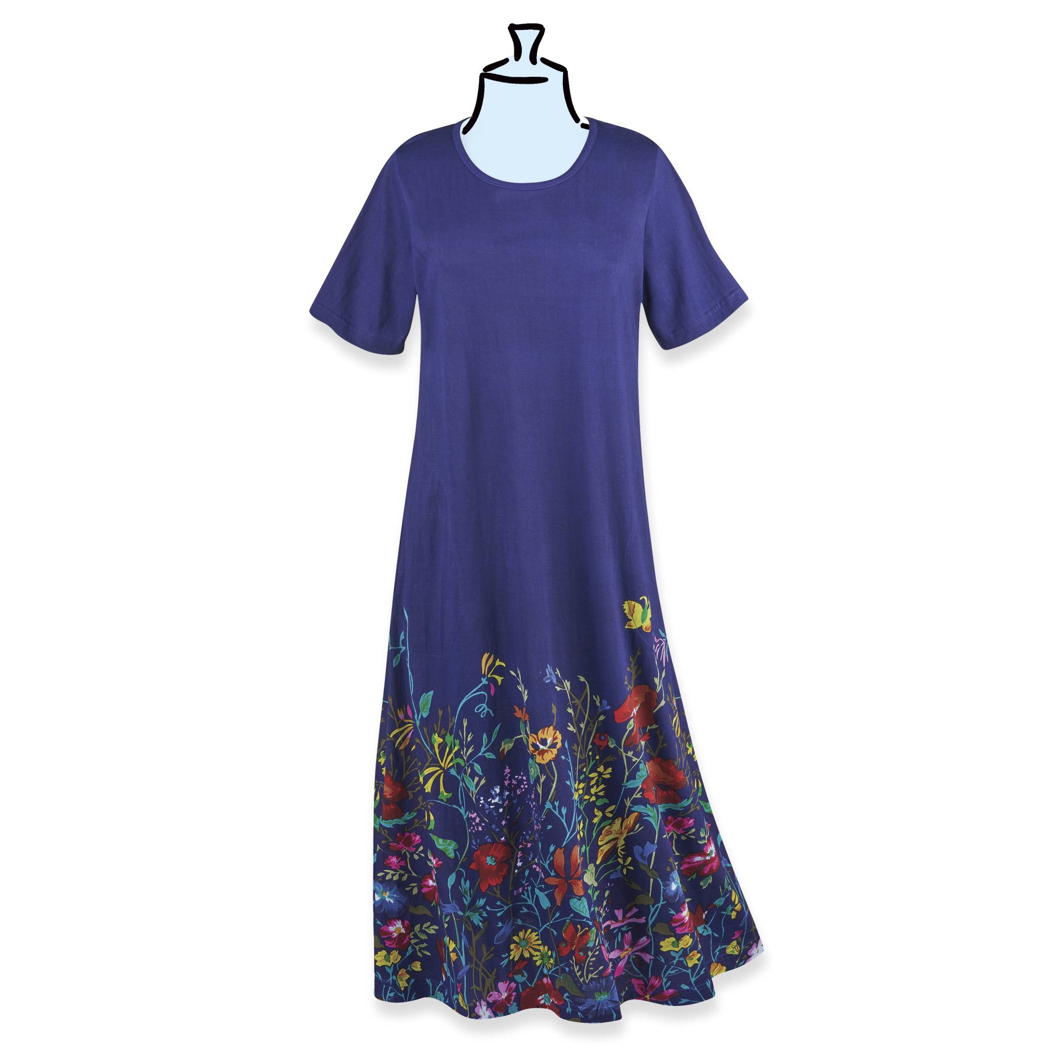 Blue Wildflowers T-Shirt Dress - Signals Catalog