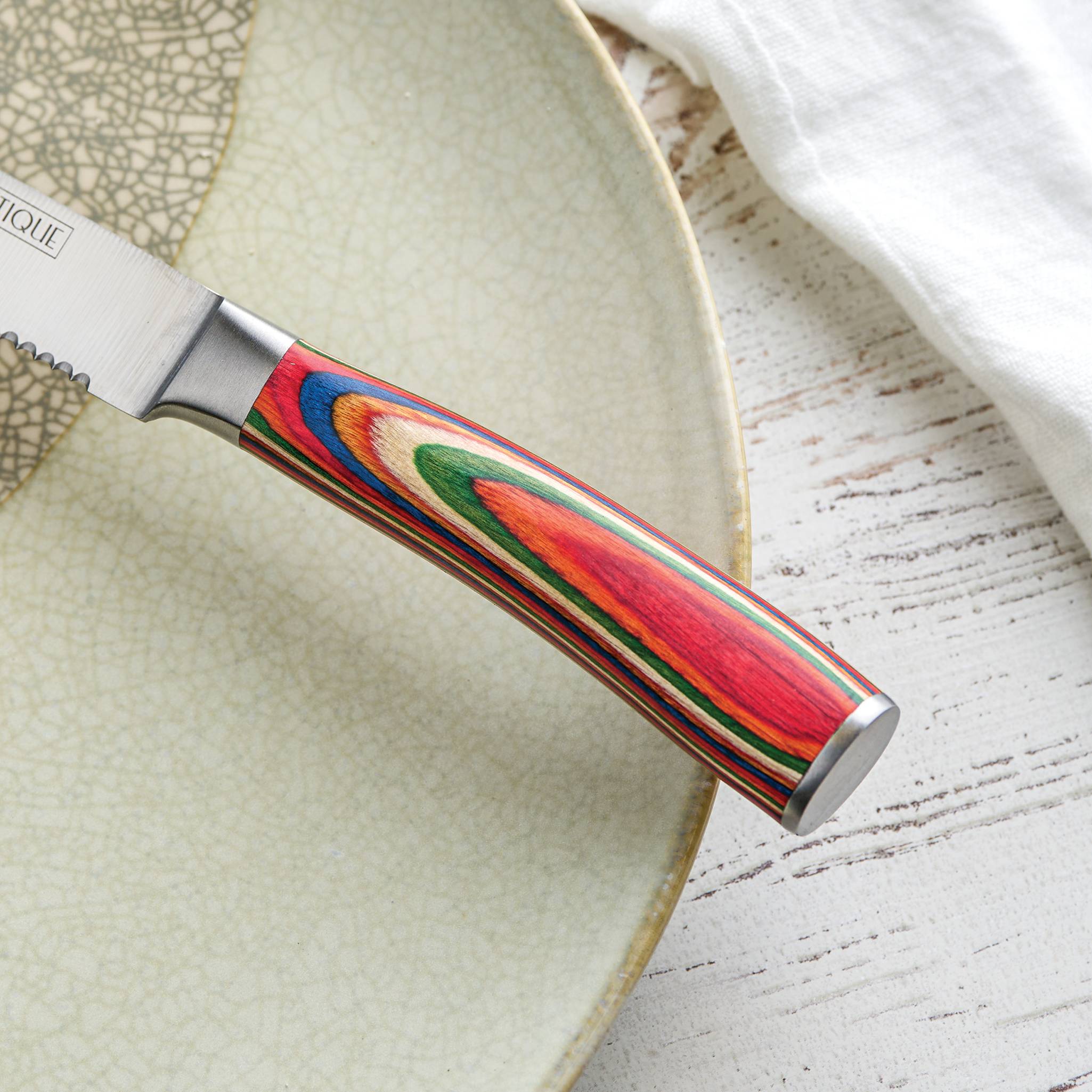 Marrakesh Steak Knife Set, Stainless Steel, Rainbow Handle, Set of 6 - Signals Catalog