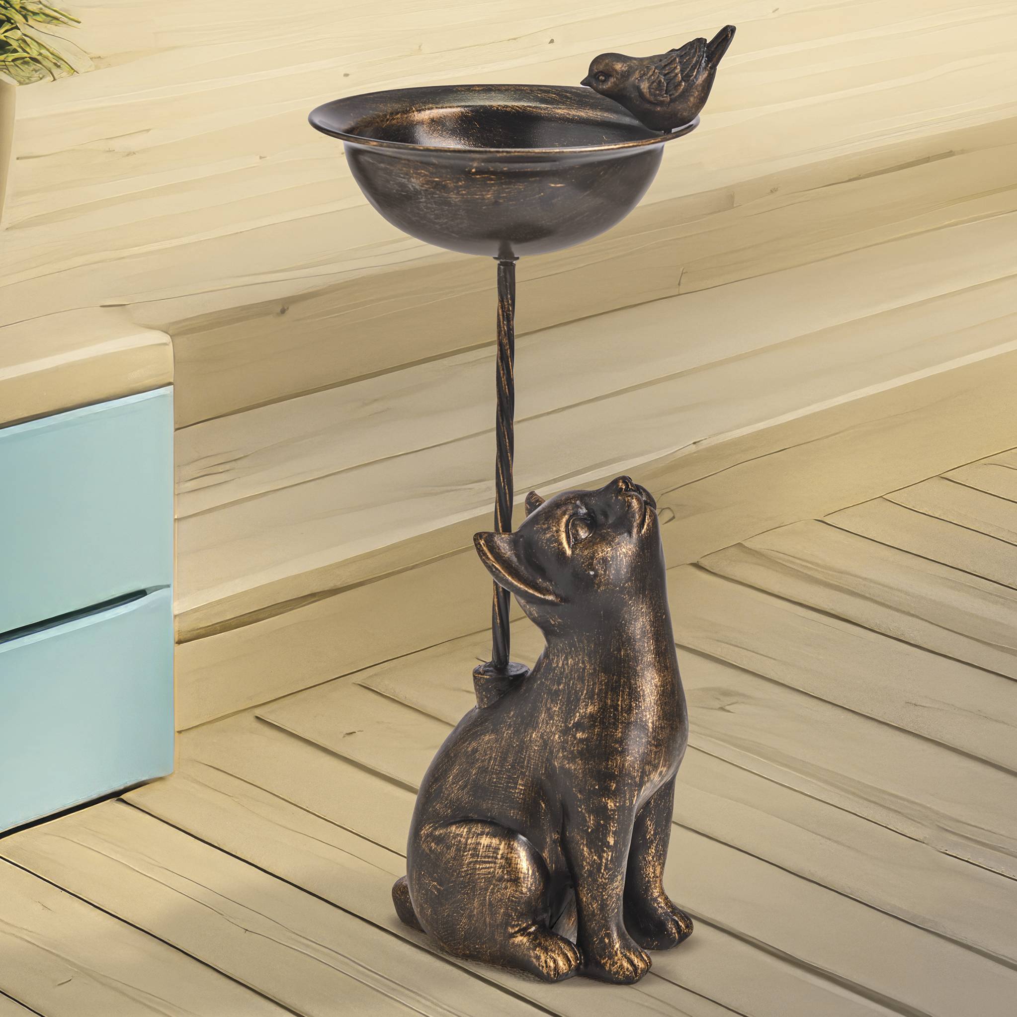 Curious Cat Birdbath - Signals Catalog