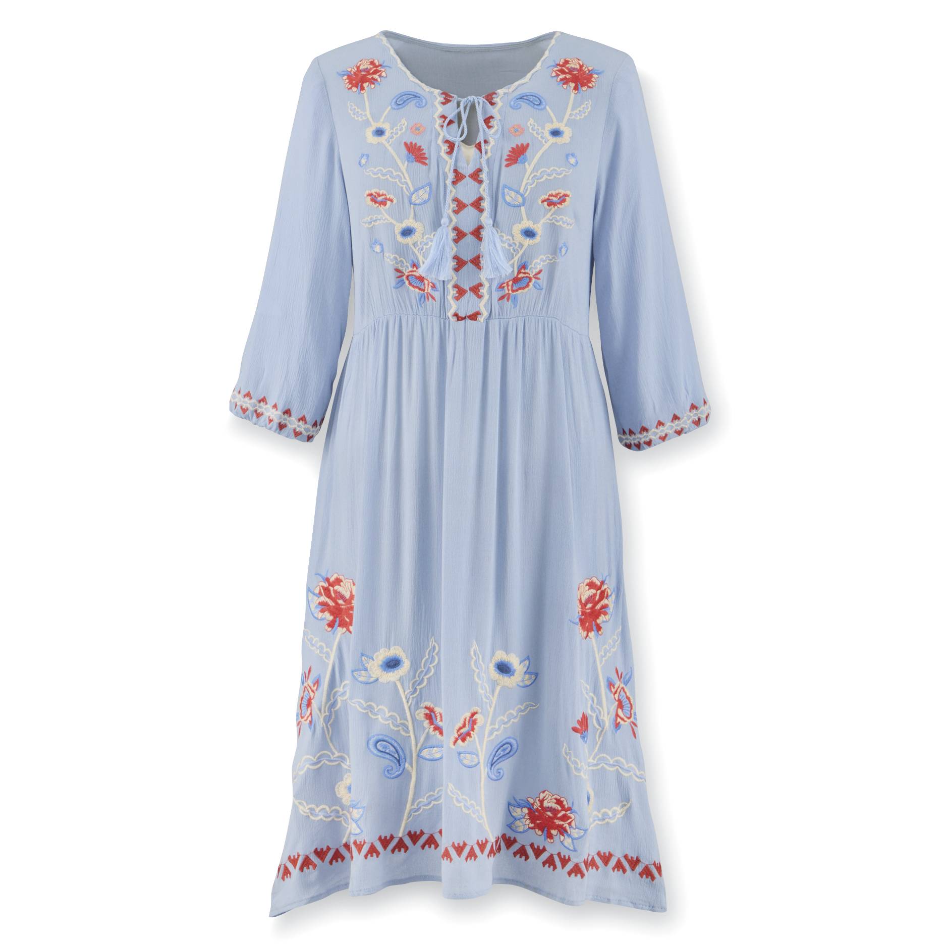 Embroidered Chambray-Look Dress - Signals Catalog