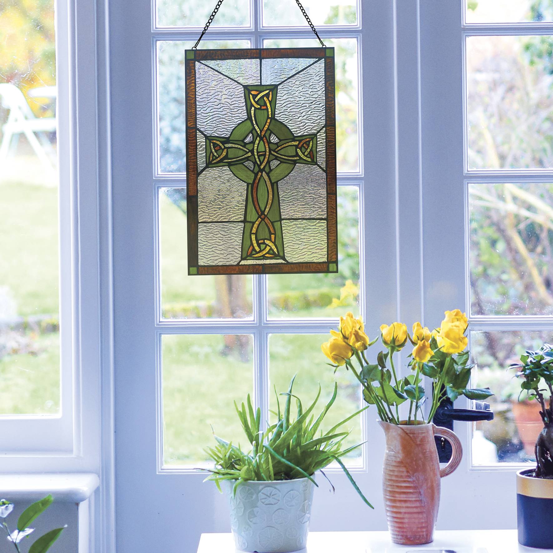 Celtic Cross Stained Glass Panel - Signals Catalog