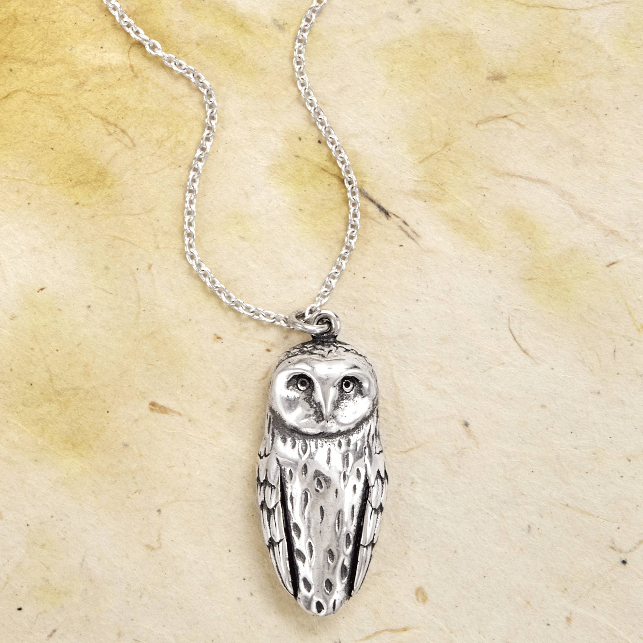 Silver Barn Owl Pendant - Signals Catalog