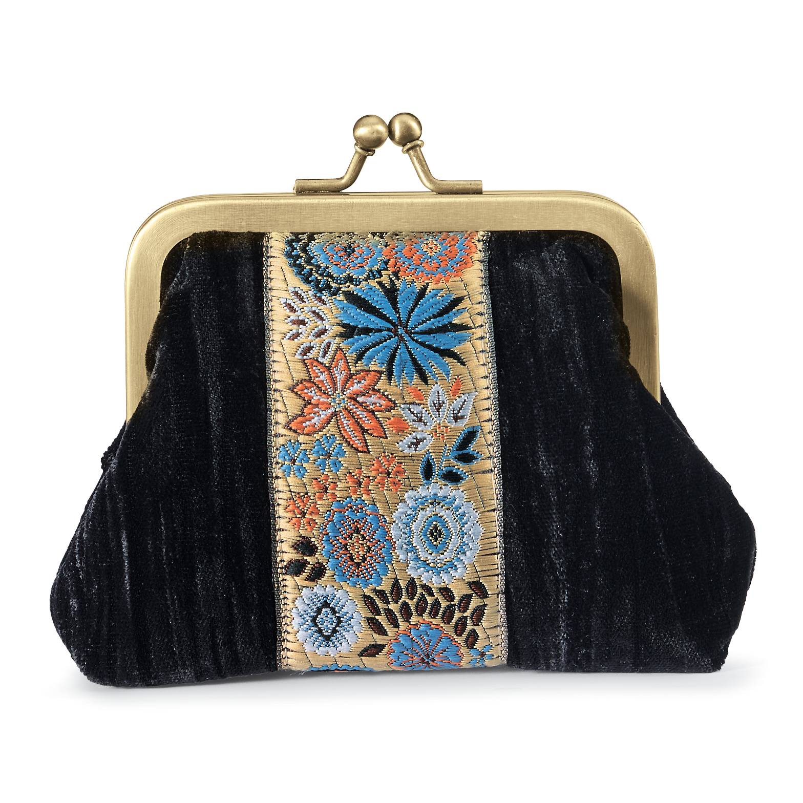 Handcrafted Tapestry-Woven Ribbon Kiss-Lock Purse - Signals Catalog