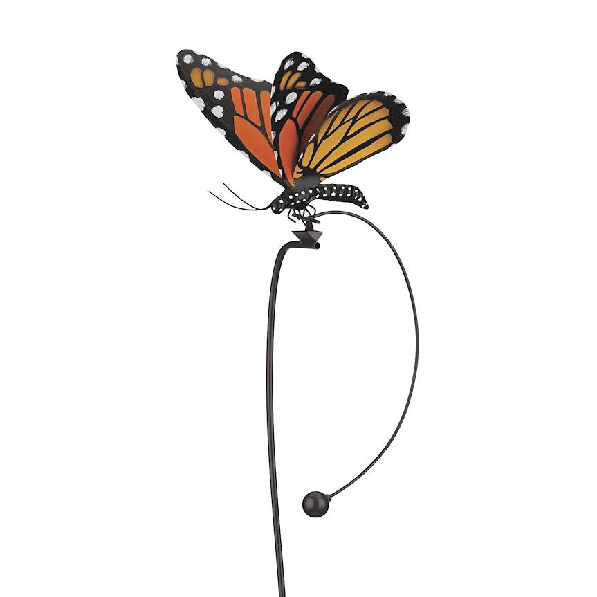 Monarch Butterfly Rocker, Metal, Hand Painted, Garden Ornament - Signals Catalog
