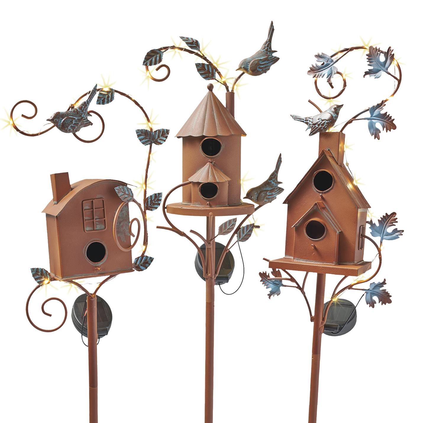 Rustic Birdhouse Solar Garden Stakes - Signals Catalog