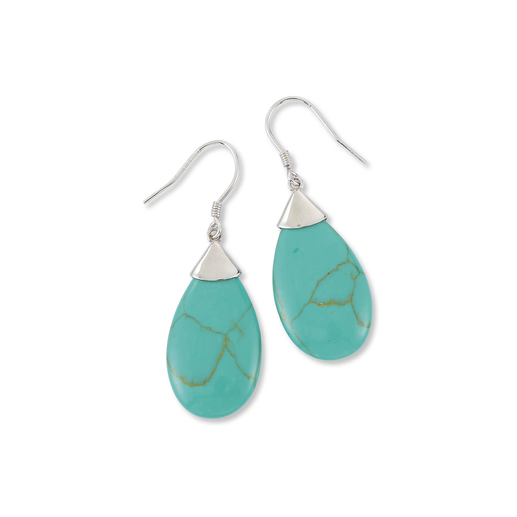 Caribbean Blue Sterling Silver Earrings, French Hooks - Signals Catalog