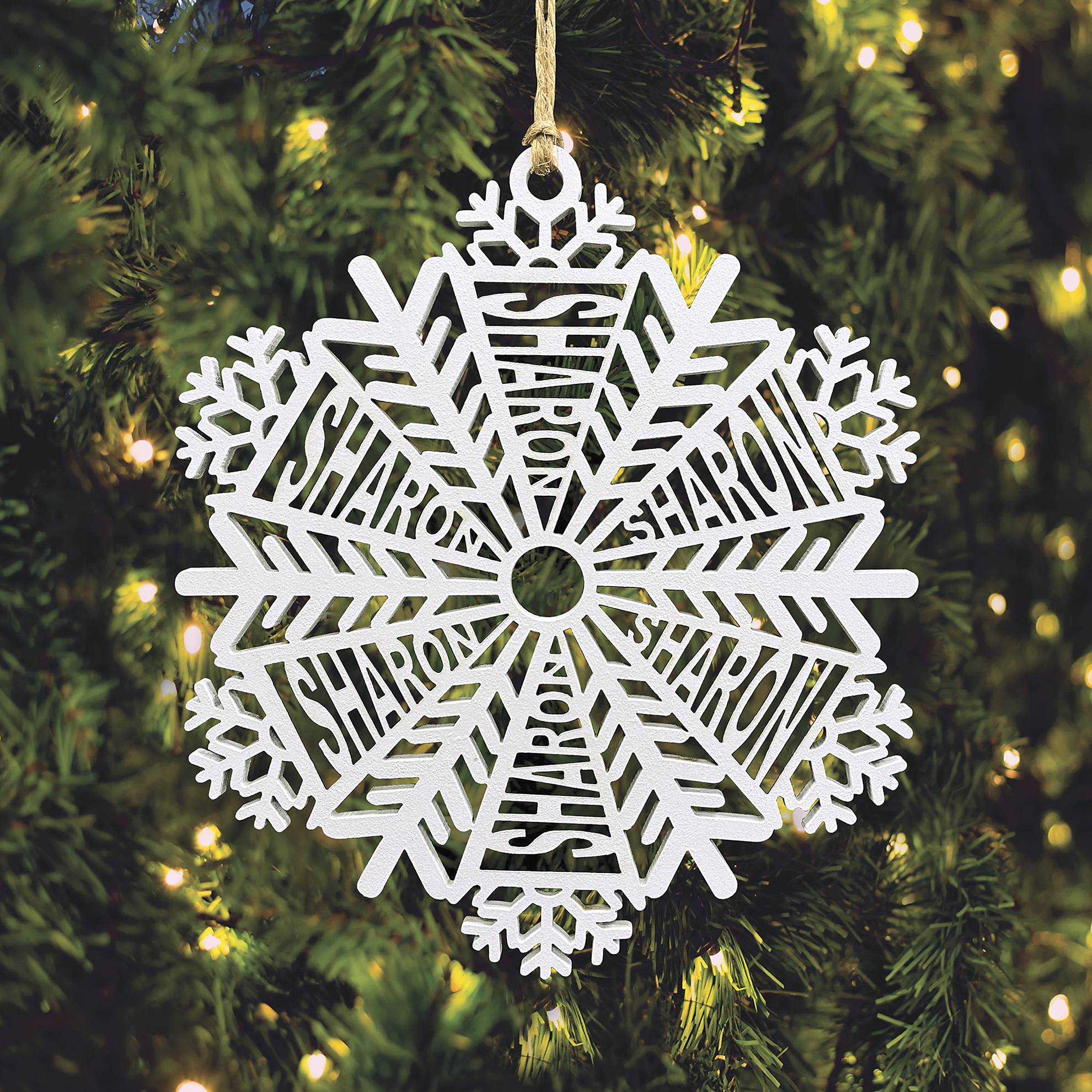 Personalized Wood Snowflake Ornament - Signals Catalog
