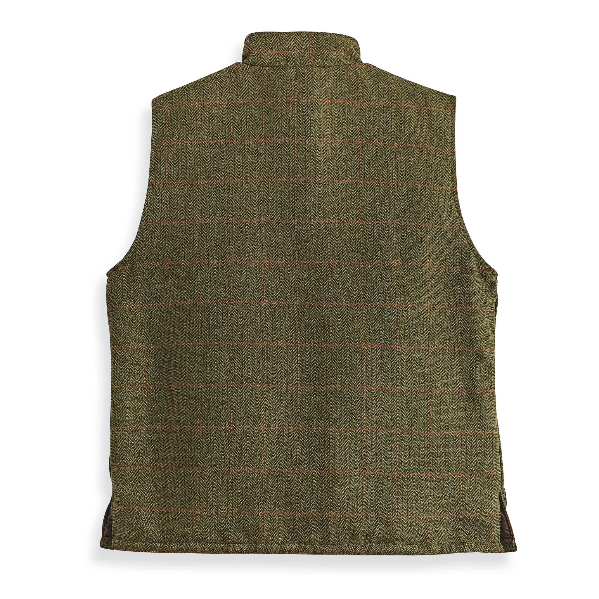 Brampton Tweed Gilet Vest, Leather Trim, Handwarmer Pockets - Signals Catalog